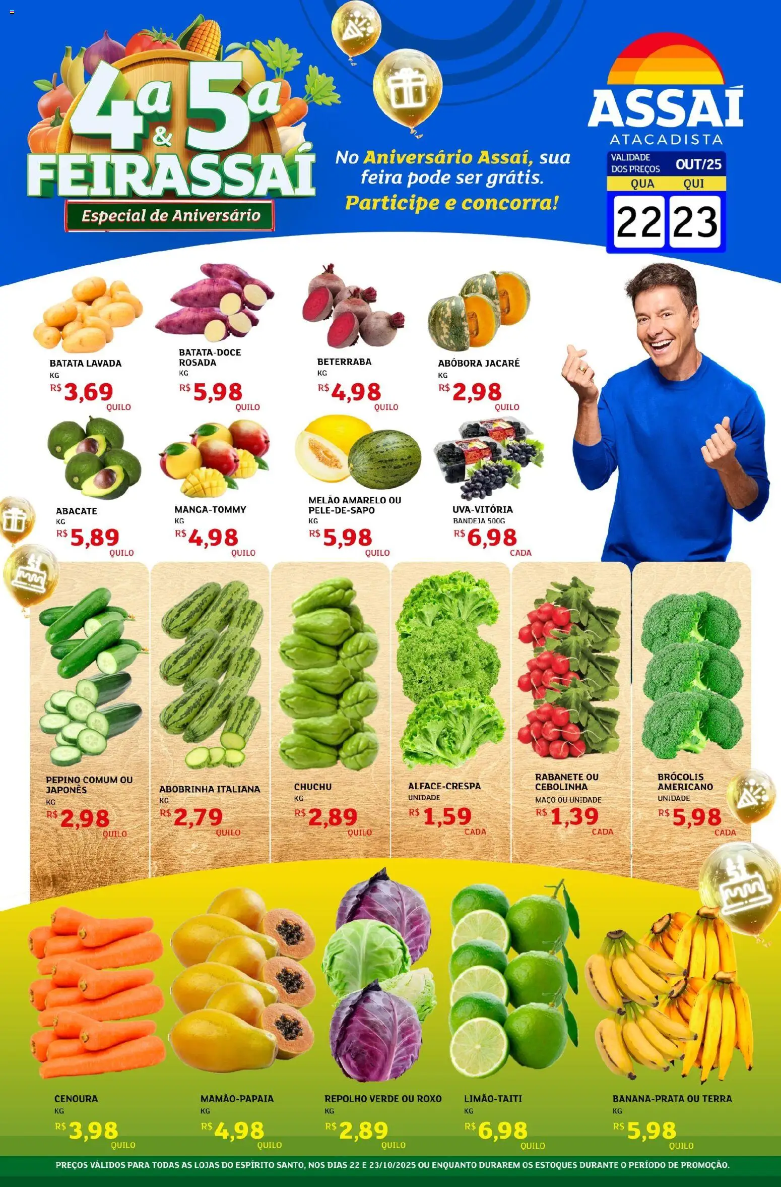 Assaí Atacadista Folheto - válido de 22.10.2025 | Página: 1 | Produtos: Chuchu, Abobrinha, Rabanete, Brócolis
