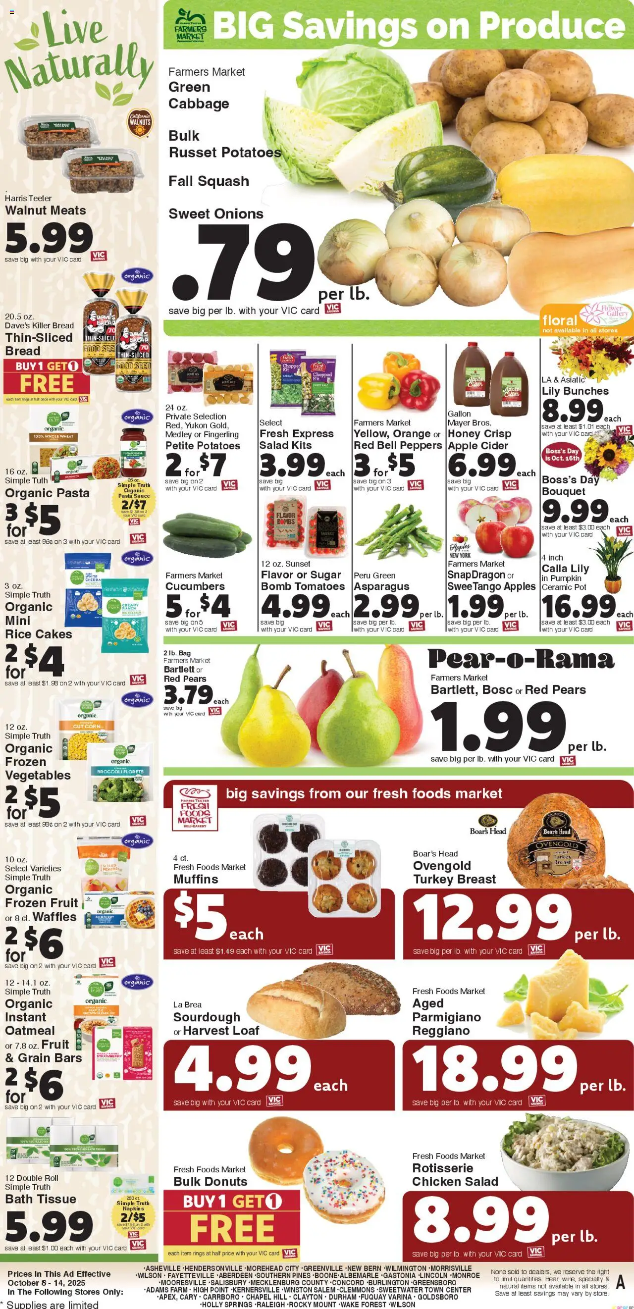Harris Teeter Weekly Ad - valid from 08.10.2025 | Page: 10 | Products: Peppers, Kale, Bread, Bag