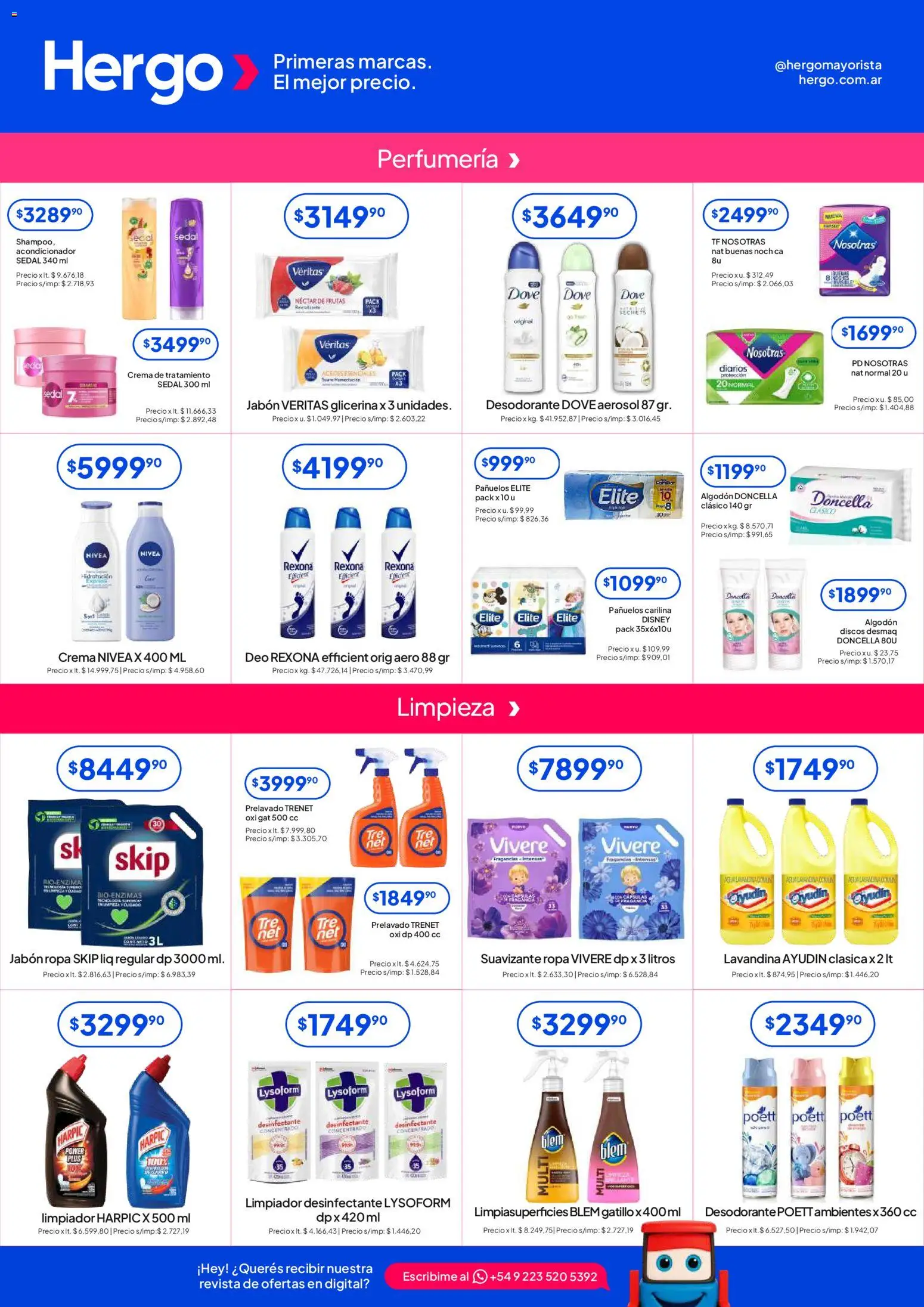 Hergo catálogo │ válido desde el 08.04.2026 | Página: 4 | Productos: Lavandina, Algodón, Suavizante, Limpiador