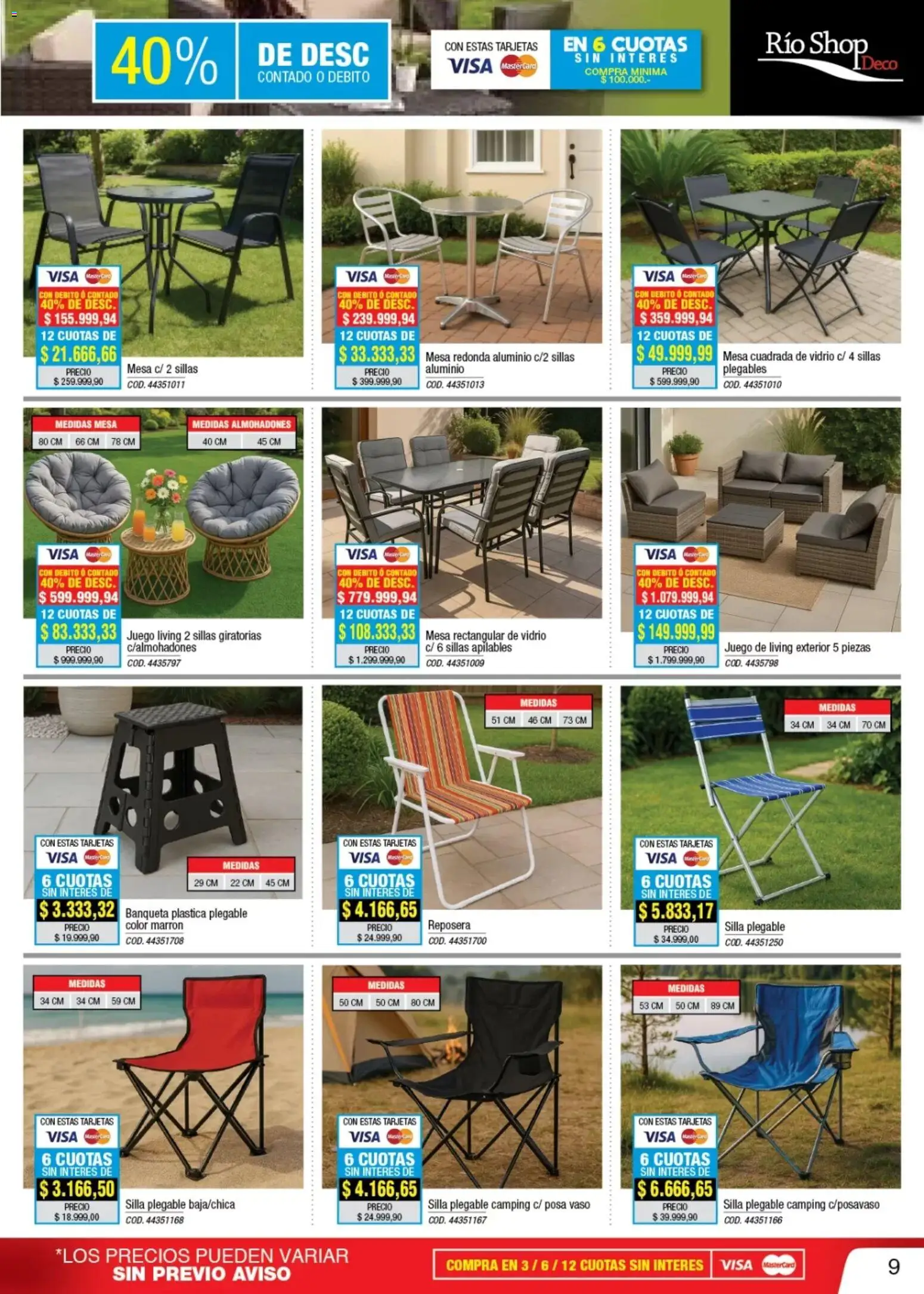 Río Shop Deco catálogo │ válido desde el 01.01.2026 | Página: 9 | Productos: Reposera, Banqueta, Mesa, Silla