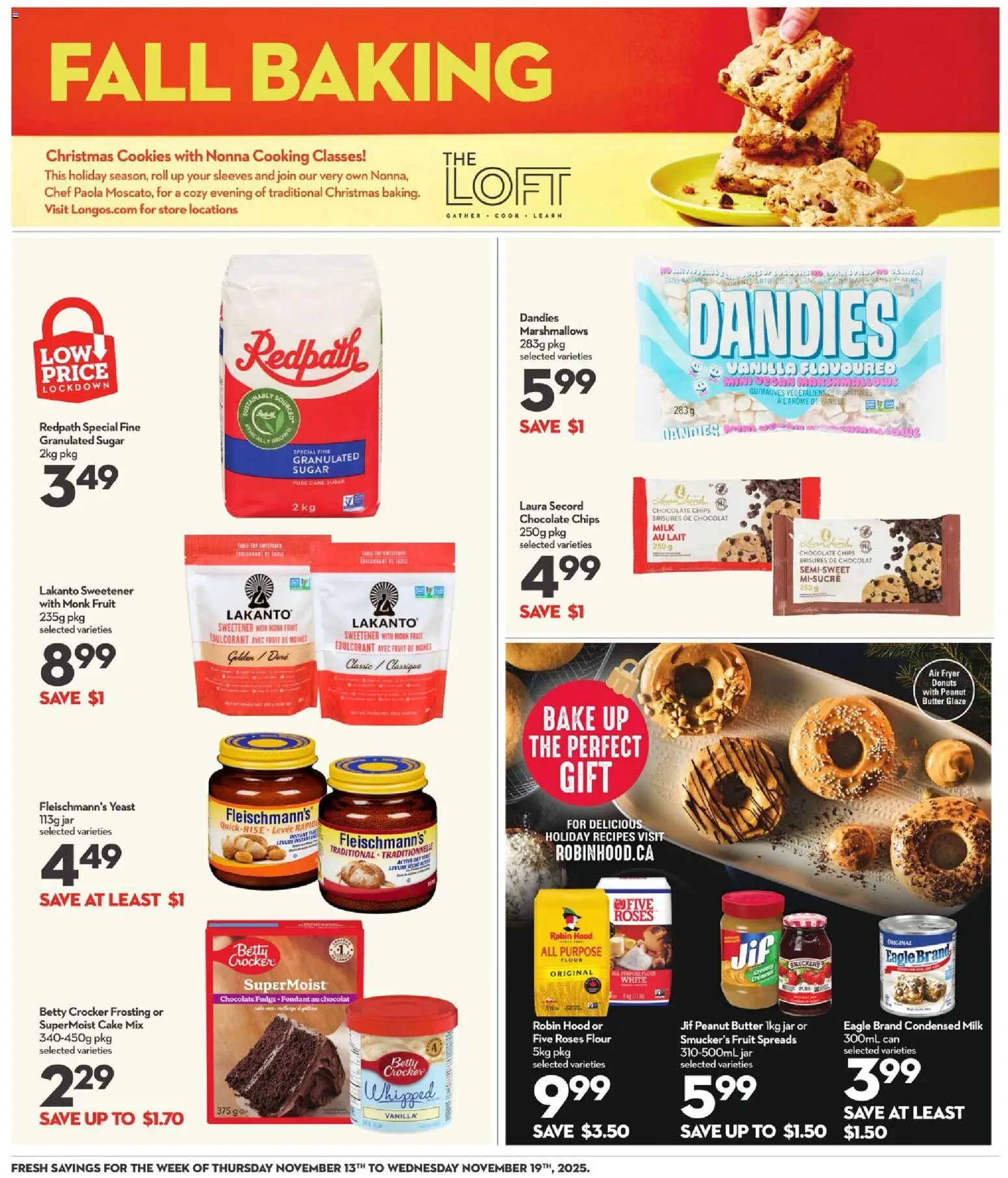 Longo's flyer valid from 13.11.2025 | Page: 14 | Products: Chips, Fryer, Milk, Chocolate