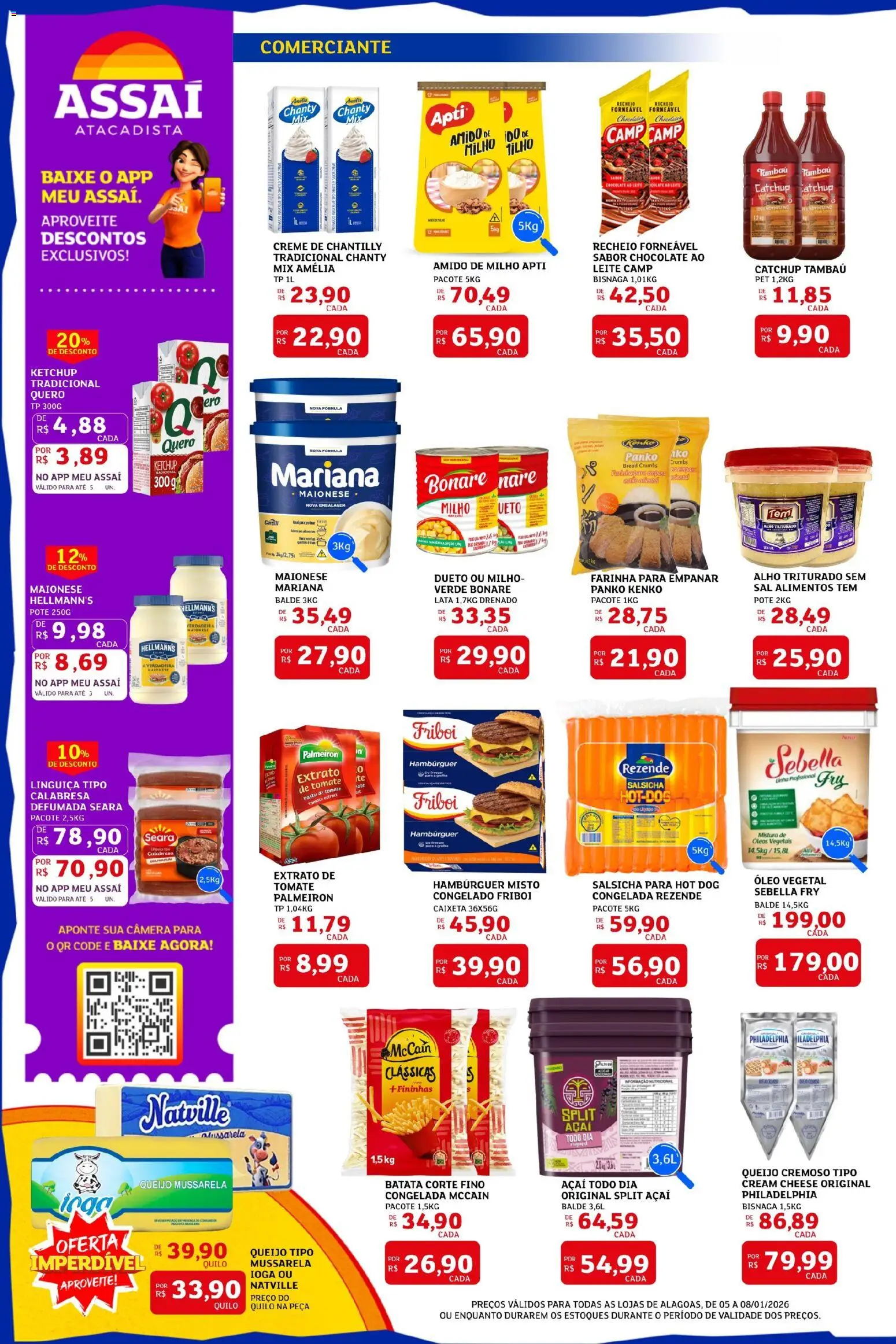 Assaí Atacadista Folheto - válido de 05.01.2026 | Página: 2 | Produtos: Linguiça, Chocolate, Creme, Balde