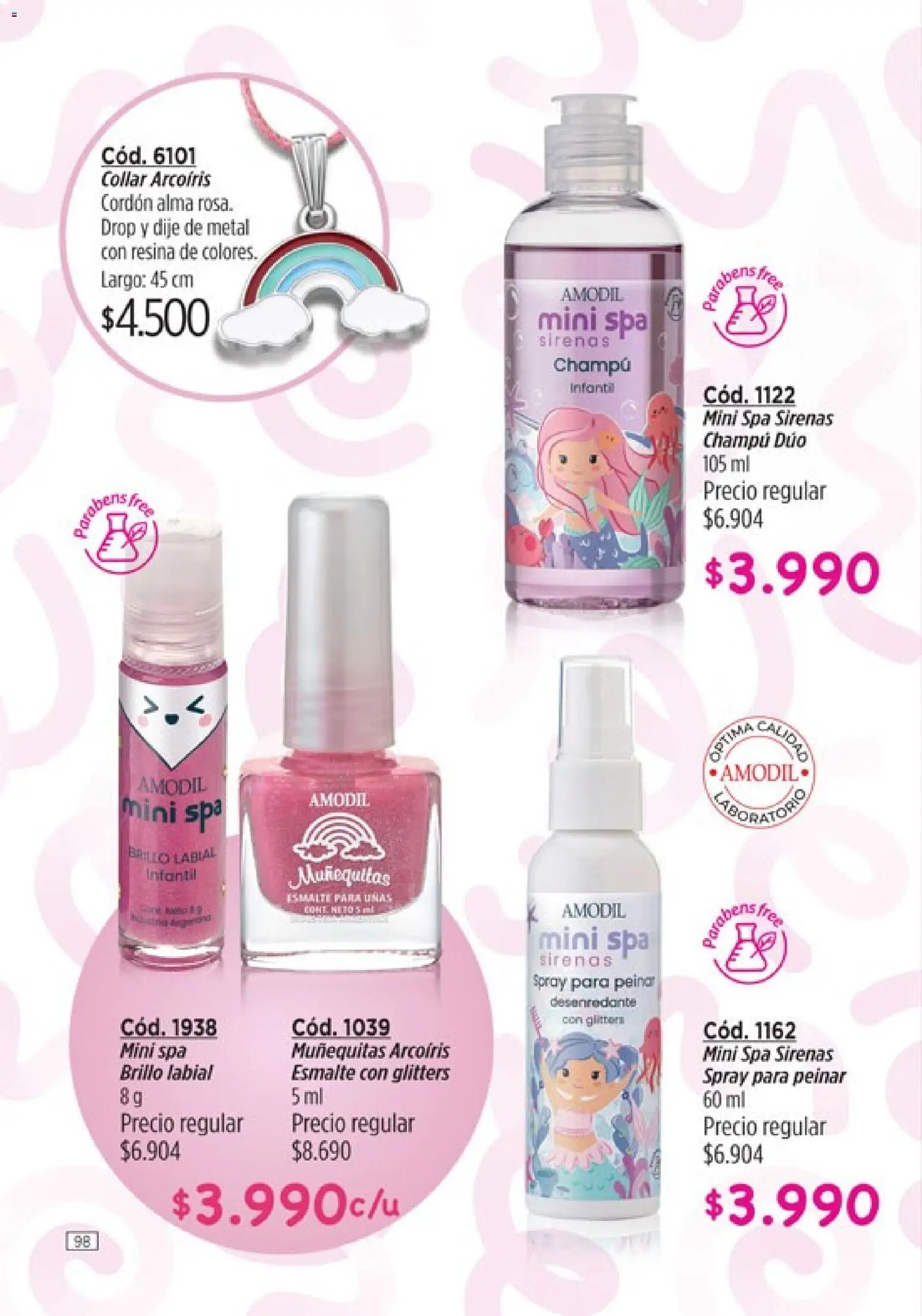 Catálogo Amodil Campaña 4 │ válido desde el 01.03.2026 | Página: 98 | Productos: Collar, Dije, Champú, Brillo