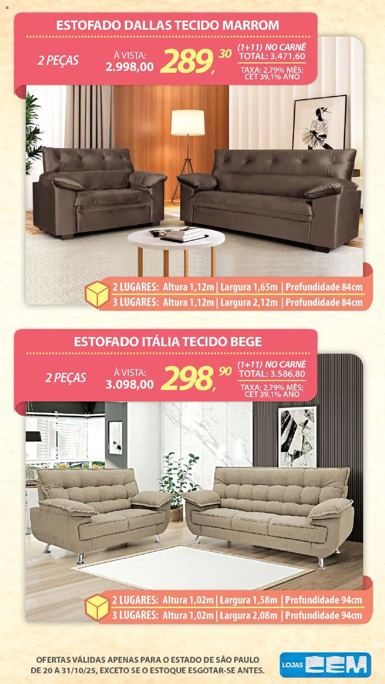 Lojas Cem Folheto - válido de 20.10.2025 | Página: 93 | Produtos: Tecido, Carne