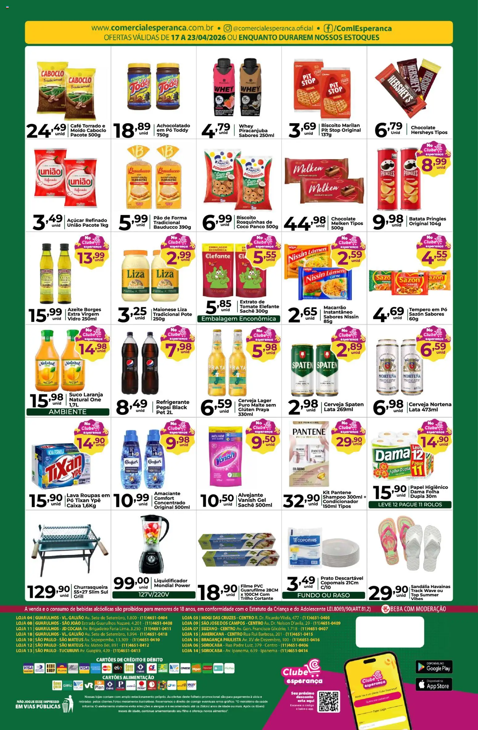 Comercial Esperança Folheto - válido de 17.04.2026 | Página: 2 | Produtos: Alvejante, Chocolate, Açúcar, Refrigerante