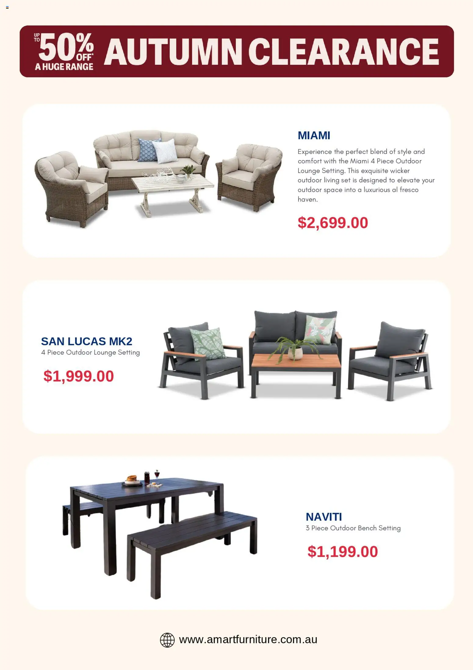 Amart Furniture catalogue - valid from 17.04.2026 | Page: 3 | Products: Bench