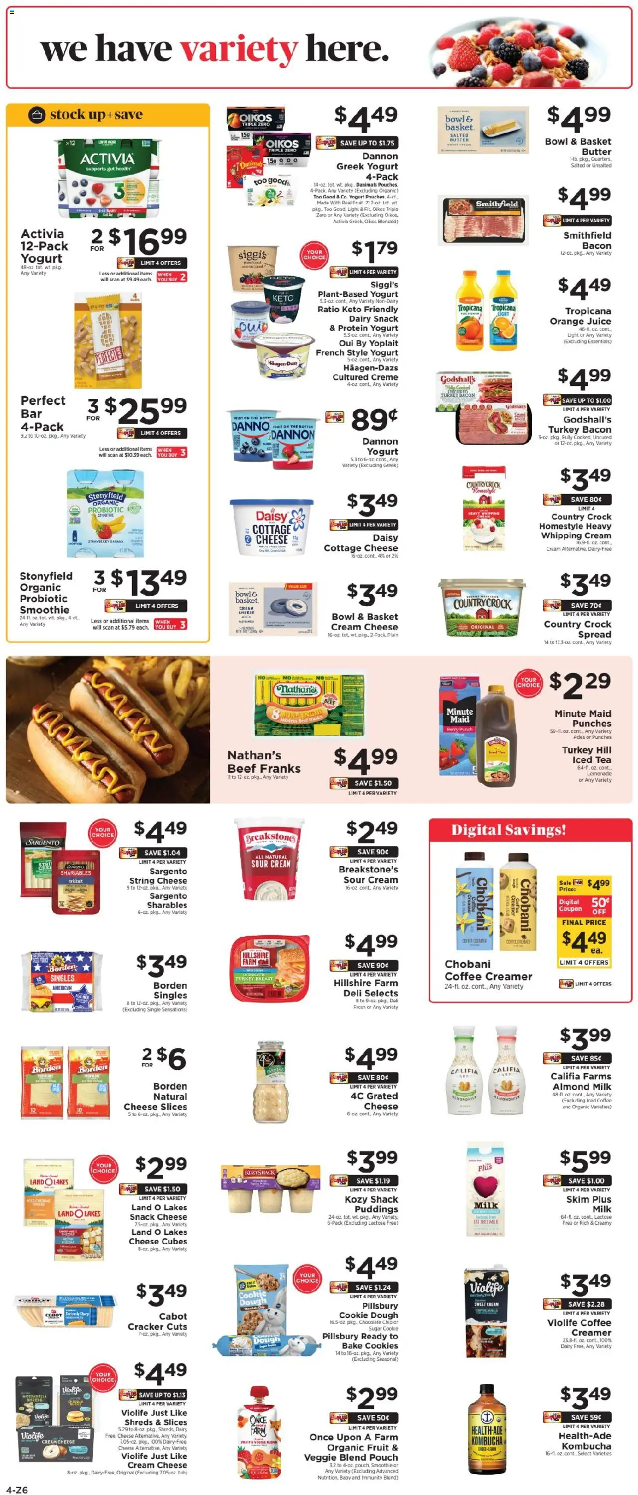 ShopRite Weekly Ad - valid from 02.10.2025 | Page: 6 | Products: Basket, Cottage cheese, Sugar, Chocolate Chip