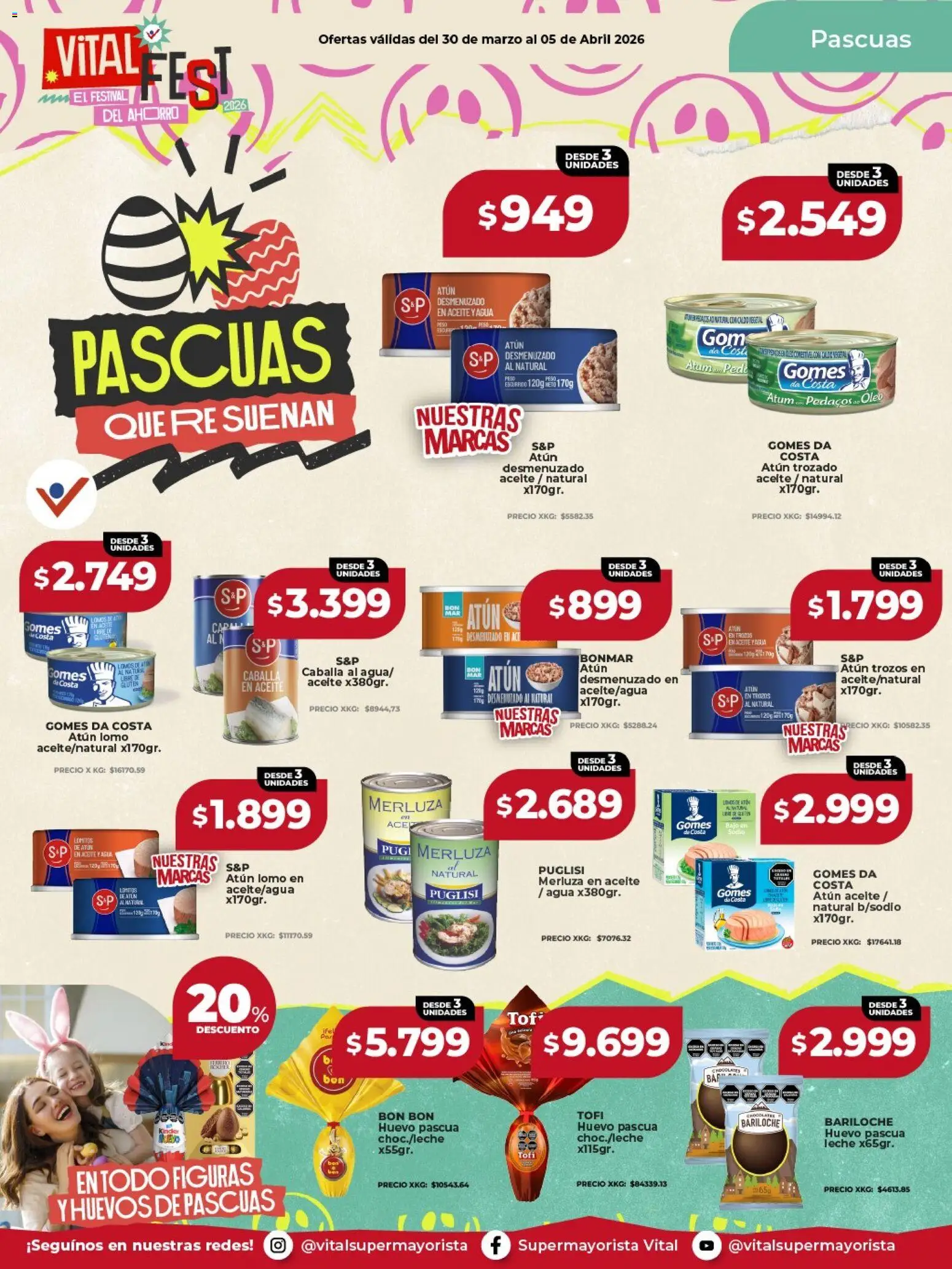 Vital - Especial de Pascuas │ válido desde el 30.03.2026 | Página: 1 | Productos: Peso, Atún, Huevo, Huevos