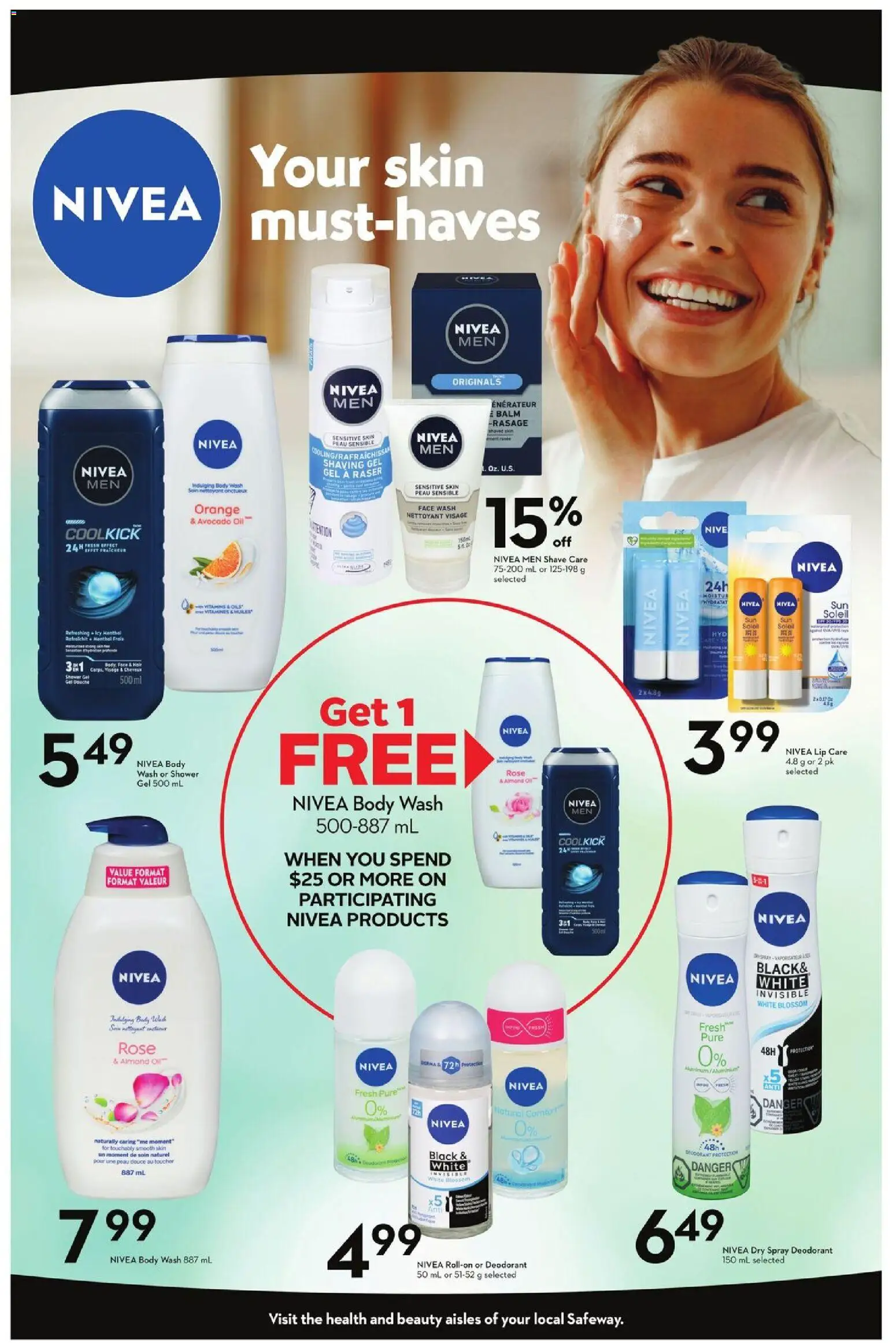 Safeway flyer valid from 12.02.2026 | Page: 3 | Products: Body wash, Deodorant, Shower, Oil