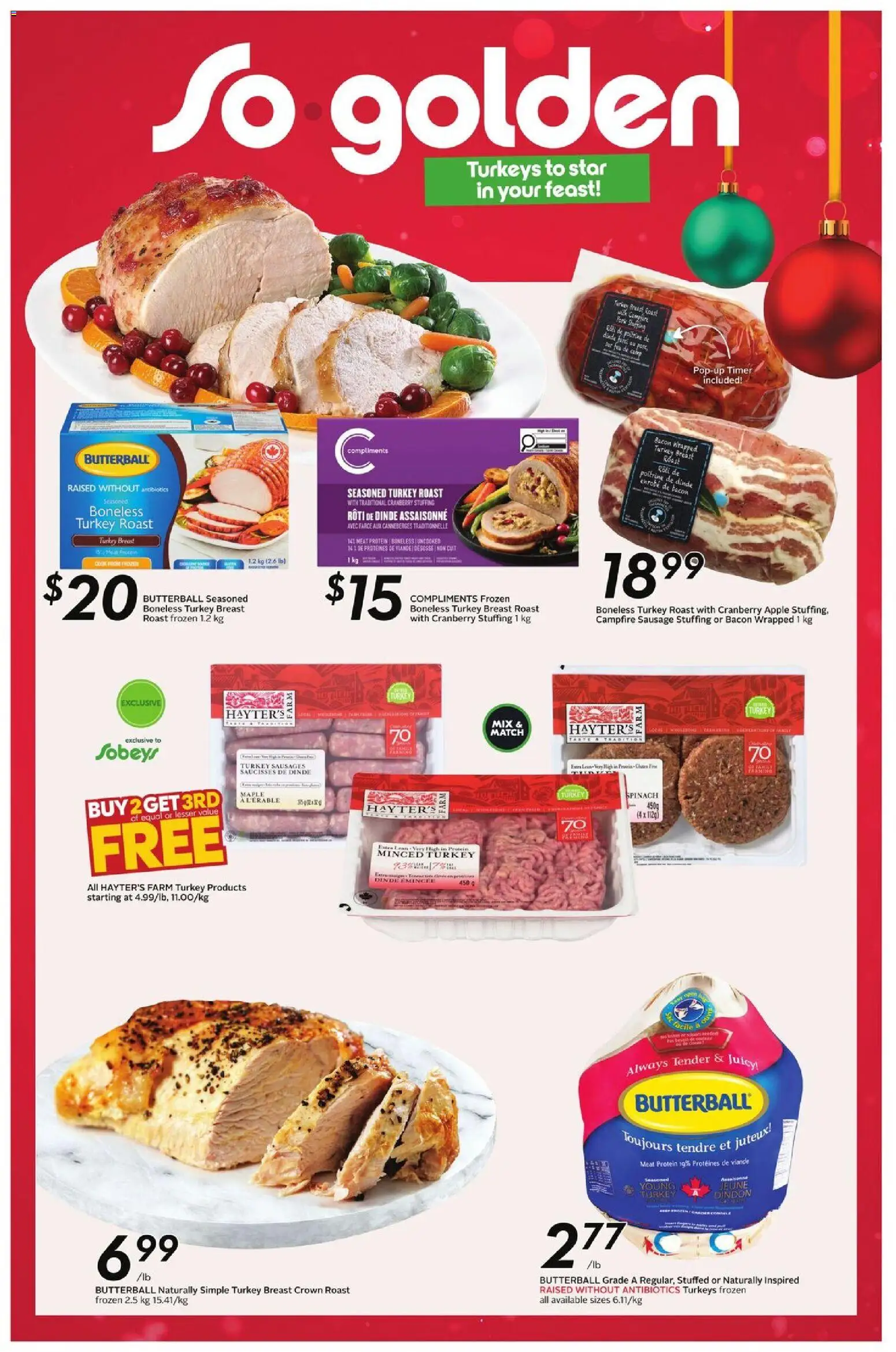 Sobeys flyer valid from 27.11.2025 | Page: 22 | Products: Turkey