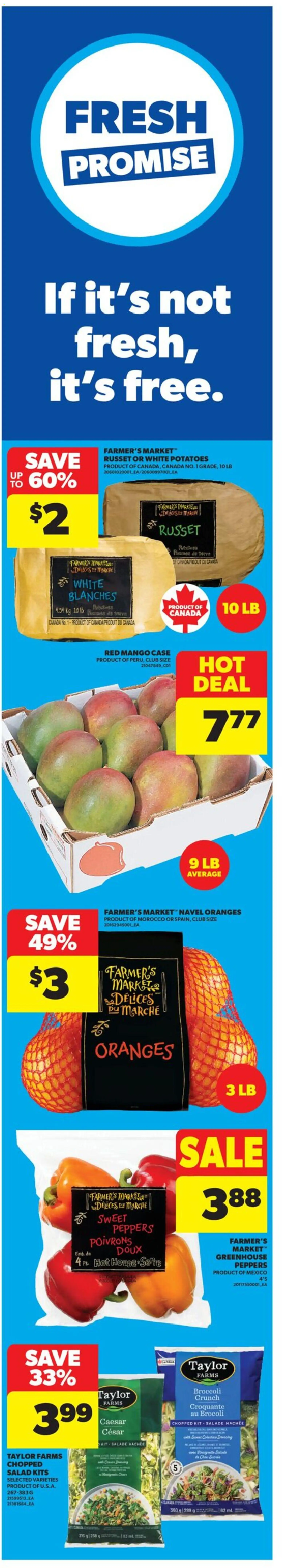 Real Canadian Superstore flyer valid from 19.03.2026 | Page: 2 | Products: Salad, Potatoes, Case, Oranges