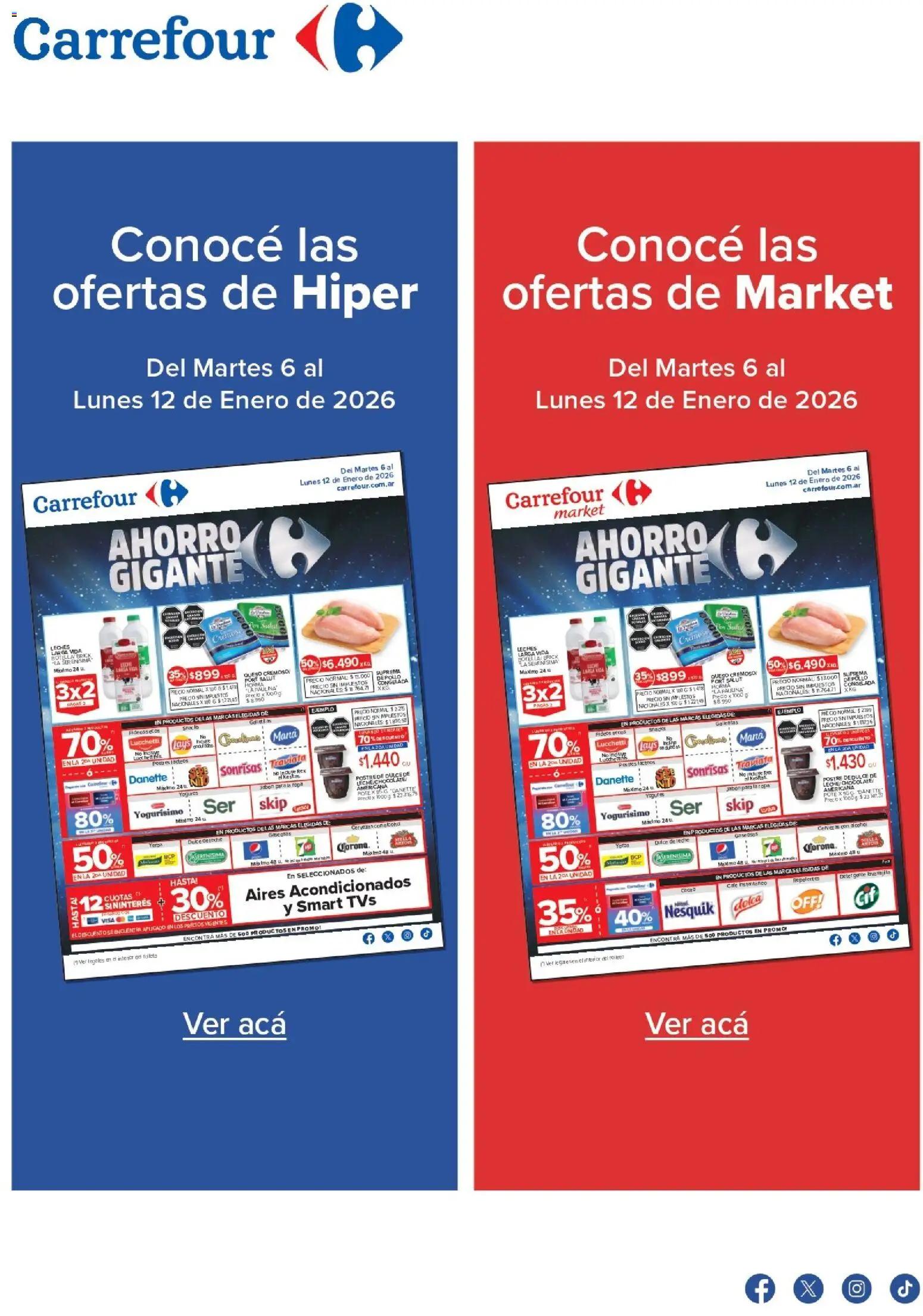 Carrefour ofertas │ válido desde el 06.01.2026 | Página: 1 | Productos: Yerba, Dulce de leche, Ropa, Leche