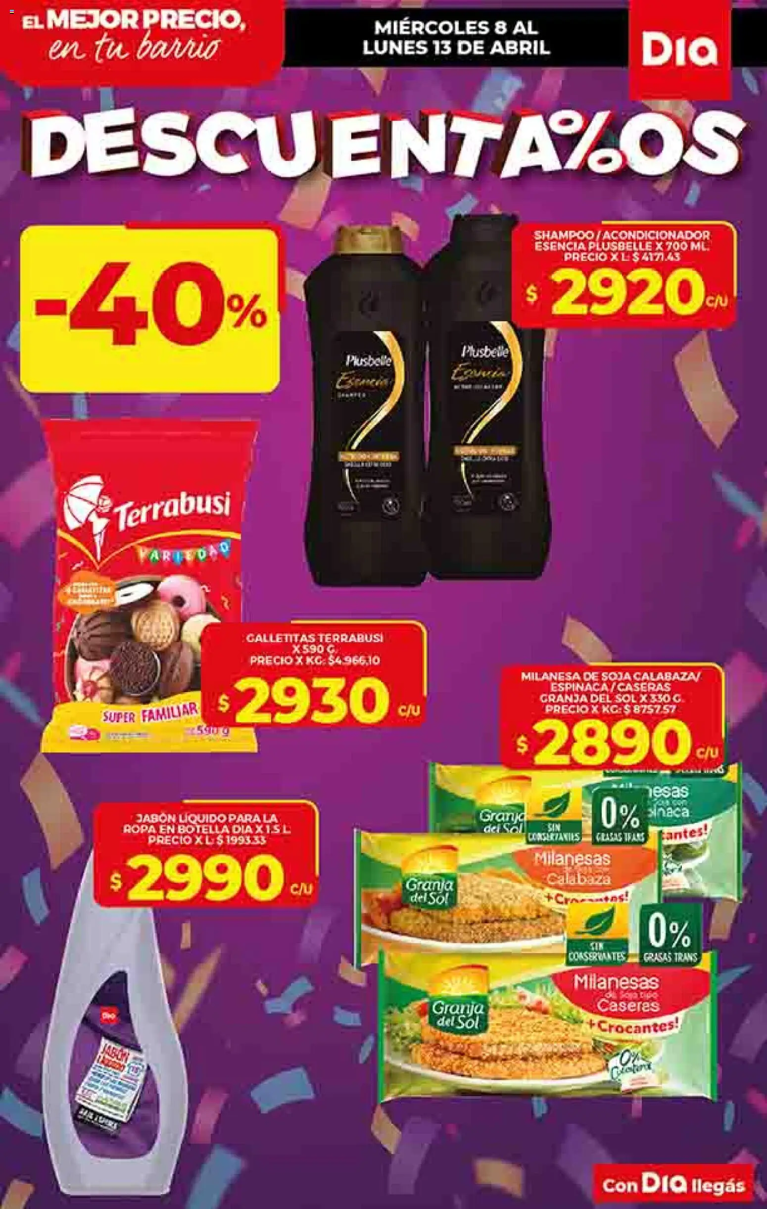Dia - Ofertas │ válido desde el 08.04.2026 | Página: 8 | Productos: Milanesa, Acondicionador, Ropa, Espinaca