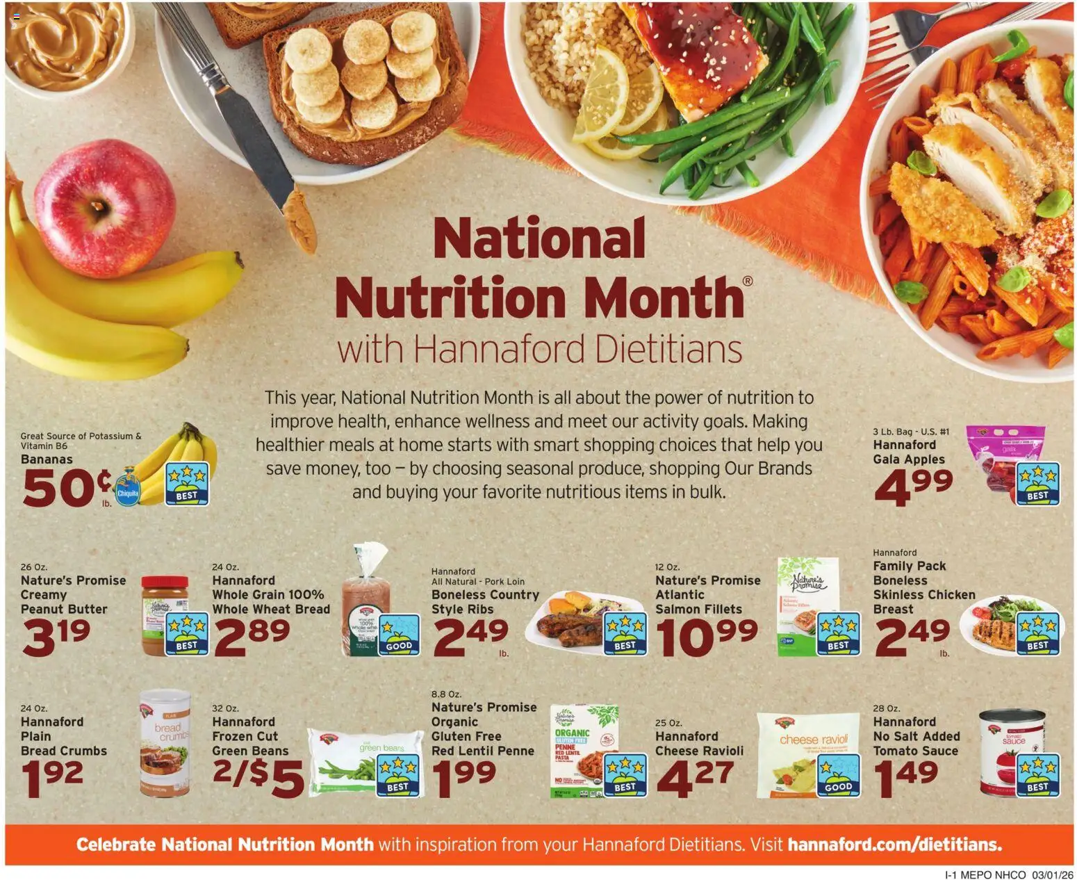 Hannaford Weekly Ad - valid from 01.03.2026 | Page: 12 | Products: Vitamin, Butter, Pork, Pasta