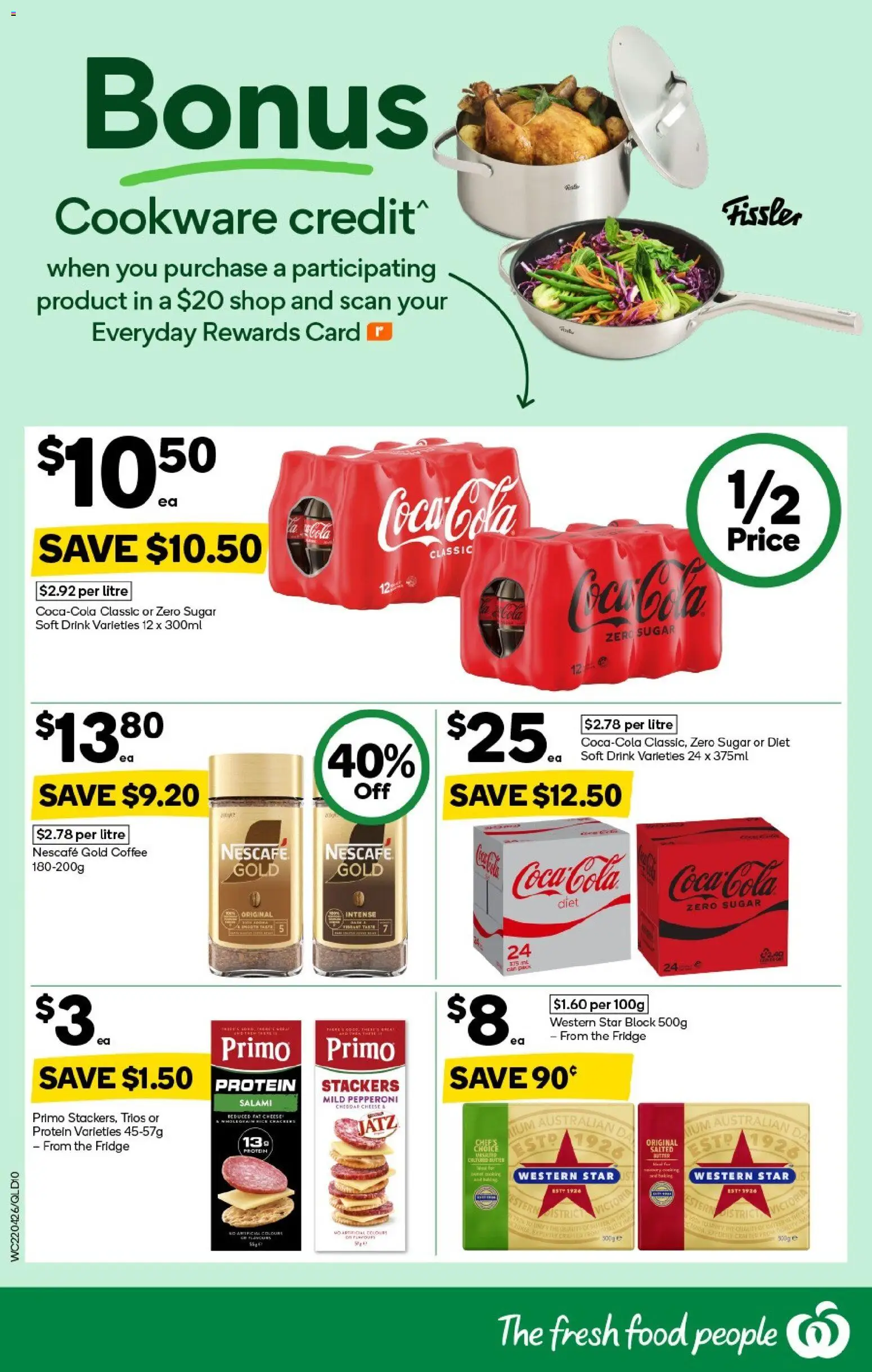 Woolworths catalogue - valid from 22.04.2026 | Page: 10 | Products: Butter, Cheese, Coca Cola, Sugar