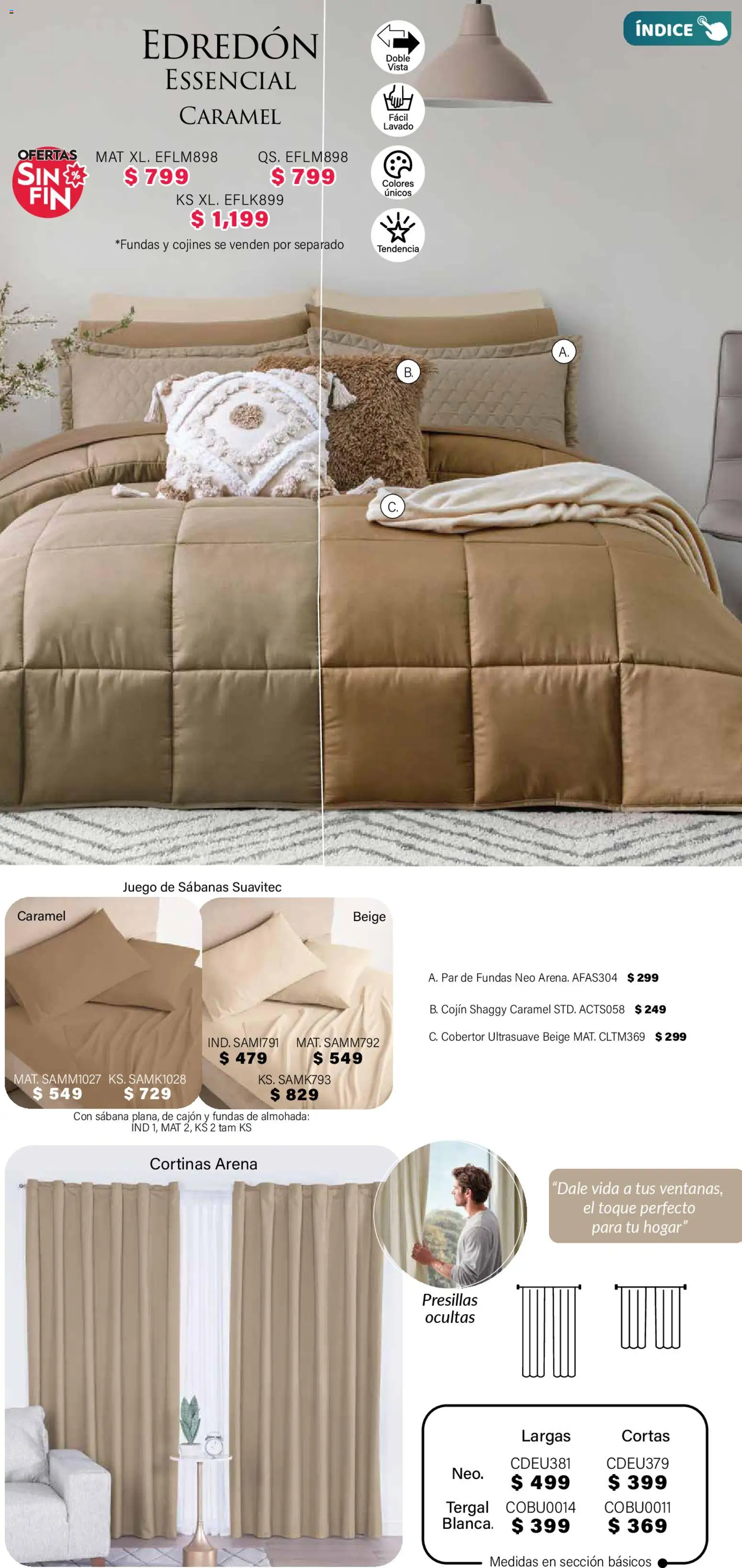 Nuevas ofertas de Colchas Concord válidas en toda la República Mexicana desde el 01.11.2025. ¡Encuentra las mejores ofertas en Colchas Concord Buen Fin! | Página: 152 | Productos: Juego, Almohada, Sabanas, Cortinas