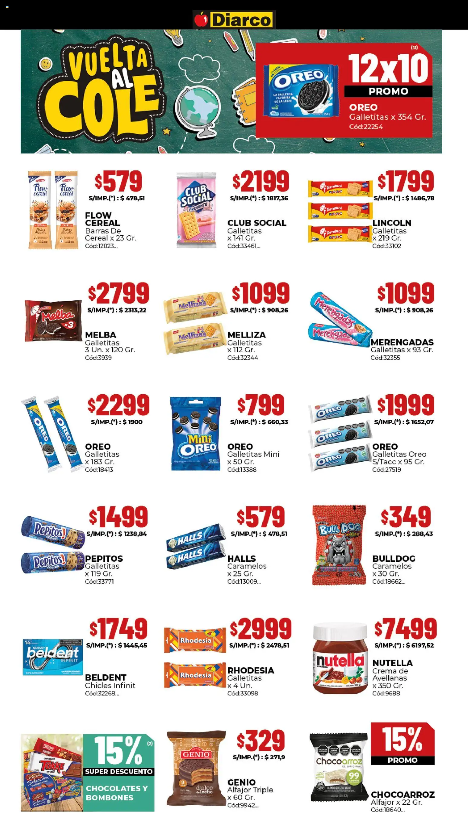 Diarco ofertas │ válido desde el 09.03.2026 | Página: 6 | Productos: Galletitas, Bombones, Leche, Crema