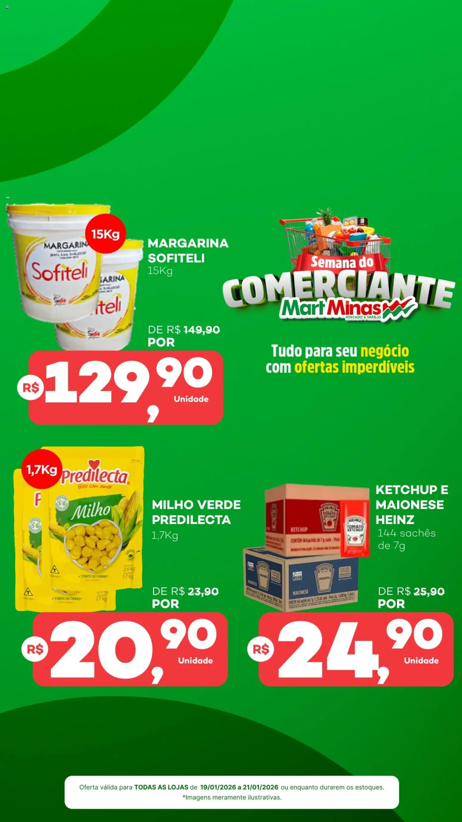 Mart Minas Folheto - válido de 19.01.2026 | Página: 5 | Produtos: Milho verde, Ketchup, Maionese, Margarina