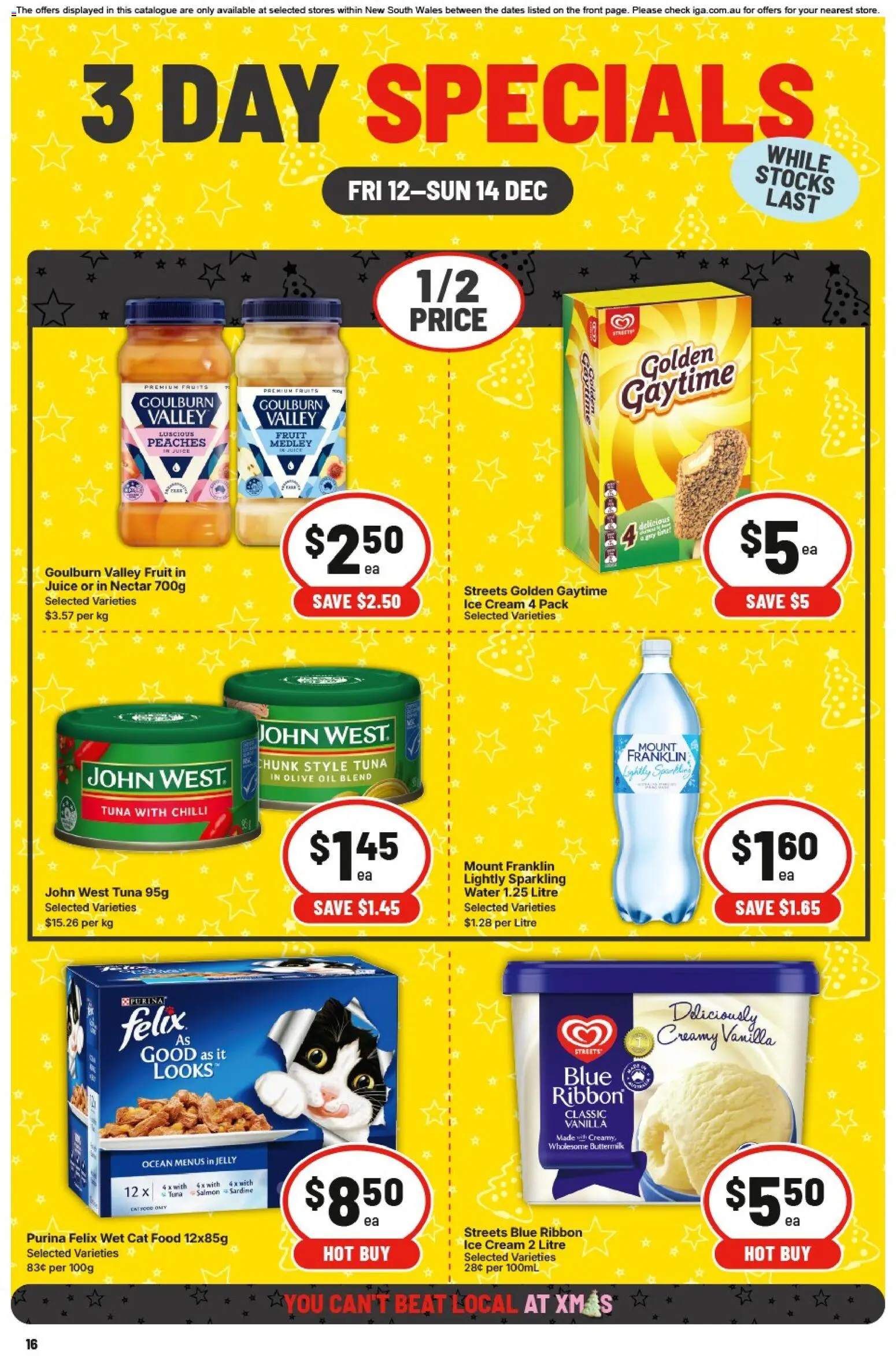 IGA catalogue - valid from 12.12.2025 | Page: 3 | Products: Oil, Ice cream, Water, Tuna