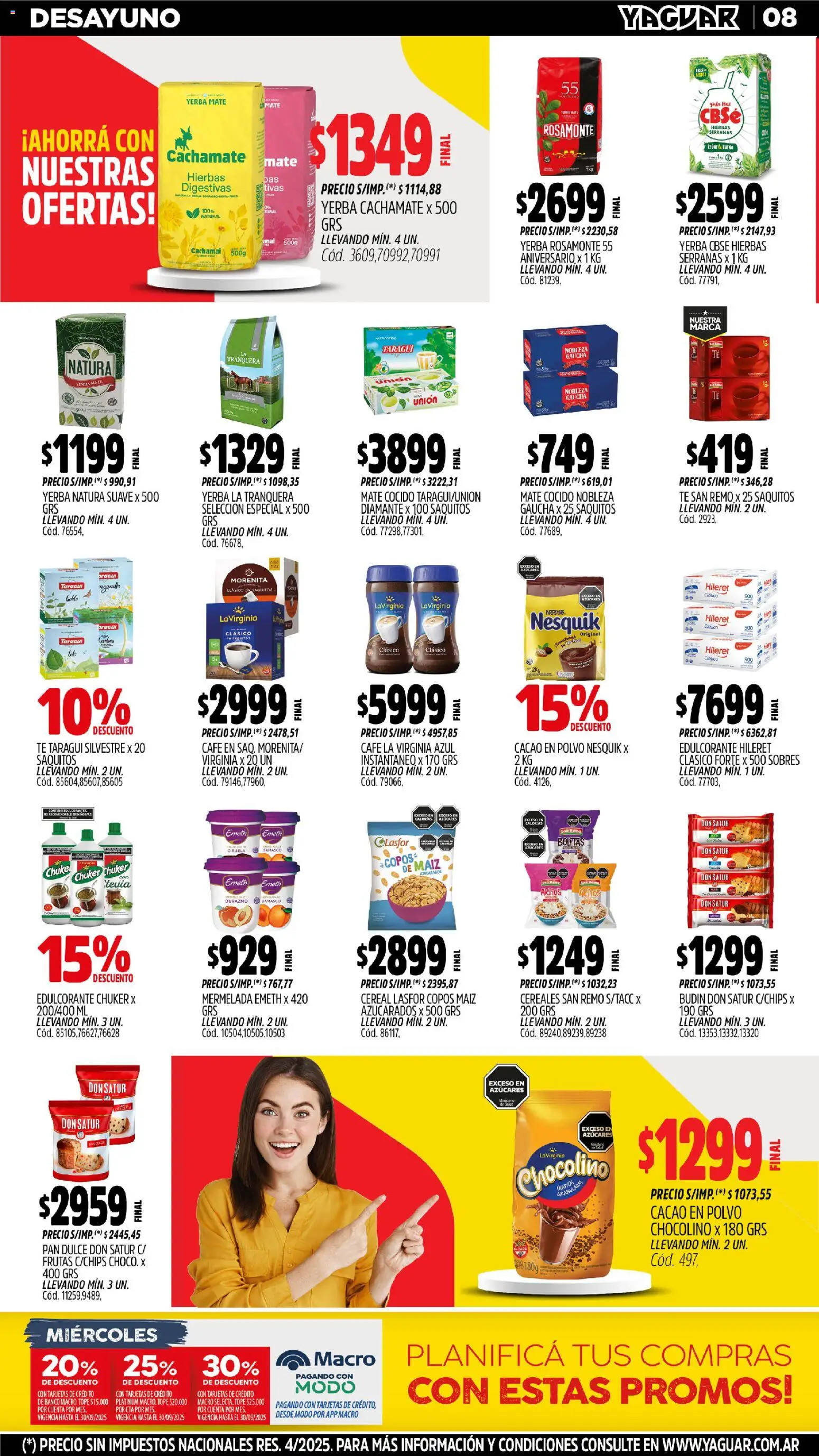 Yaguar - Santa Fe │ válido desde el 27.10.2025 | Página: 8 | Productos: Mate, Budín, Mermelada, Mate cocido