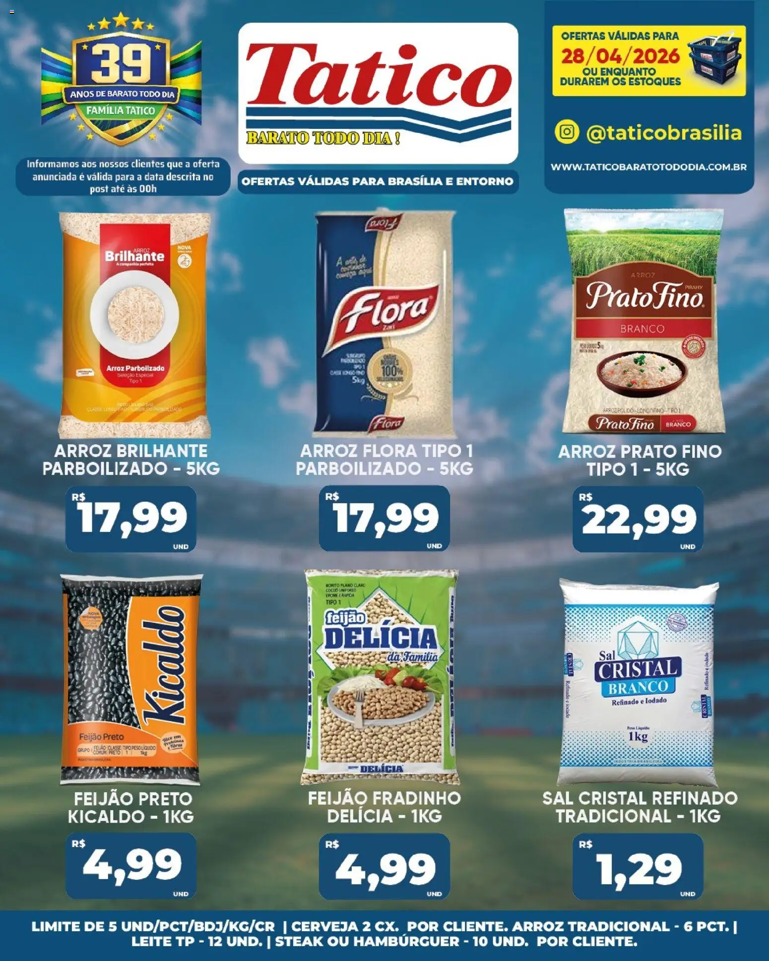 Tatico Folheto - válido de 28.04.2026 | Página: 16 | Produtos: Cerveja, Arroz, Hambúrguer, Sal