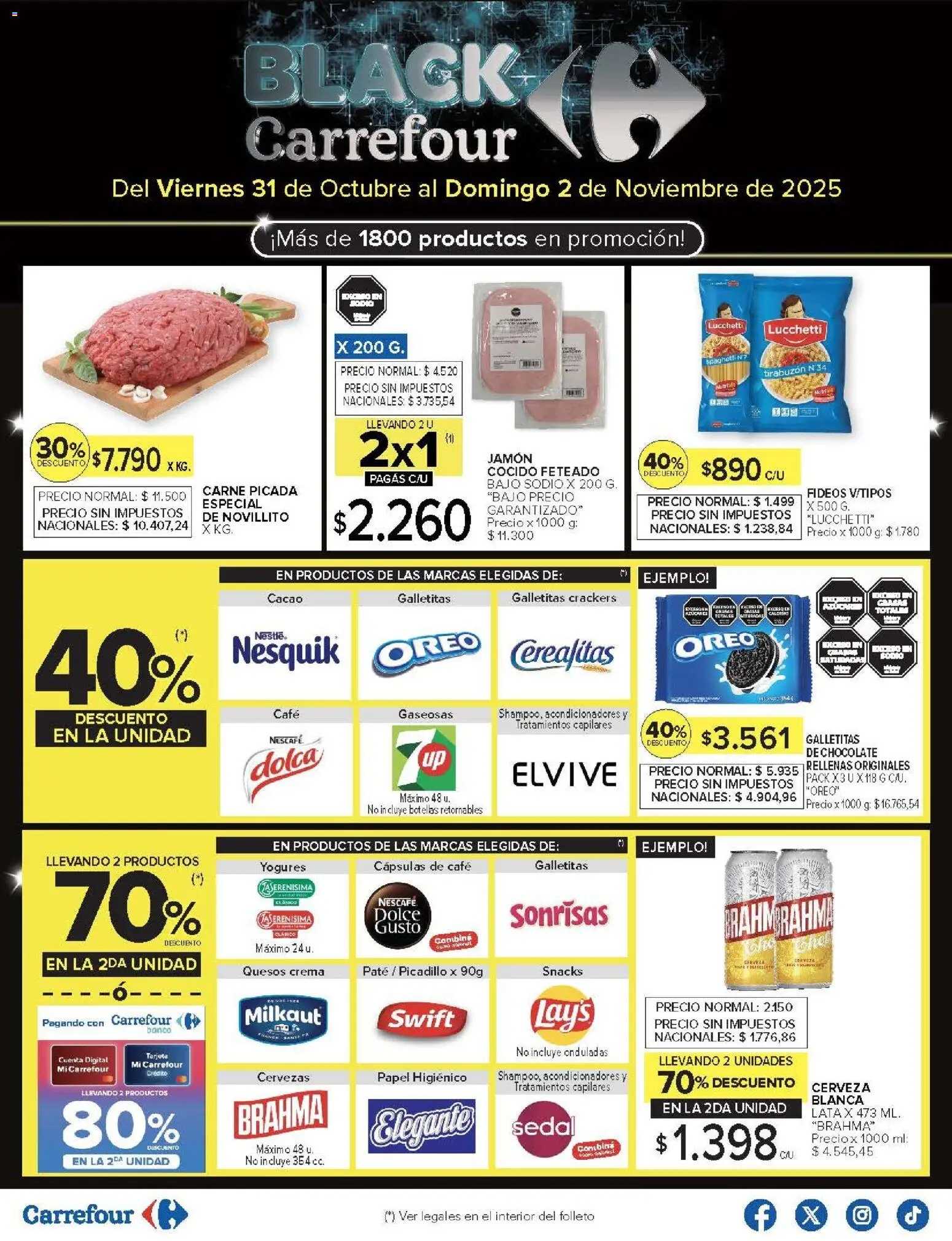 Carrefour - Ofertas - Chubut │ válido desde el 31.10.2025 | Página: 2 | Productos: Galletitas, Azucar, Chocolate, Cerveza