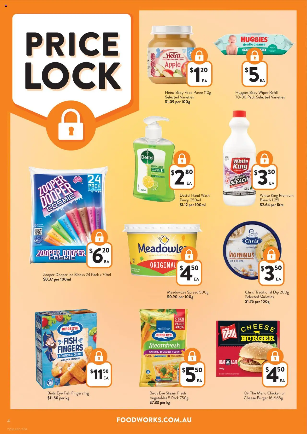 Foodworks catalogue - valid from 22.10.2025 | Page: 4 | Products: Cheese, Chicken, Fish, Lemon