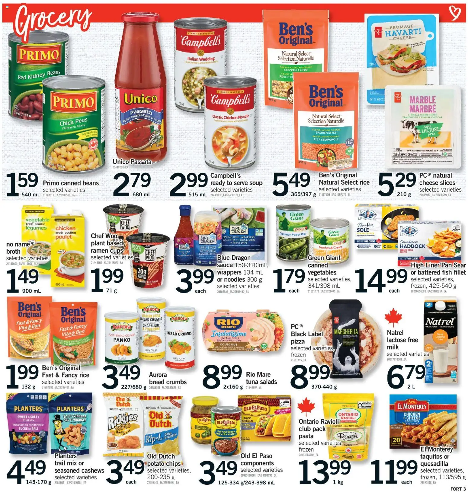 Fortinos flyer valid from 12.03.2026 | Page: 9 | Products: Noodles, PC, Bread, Pizza