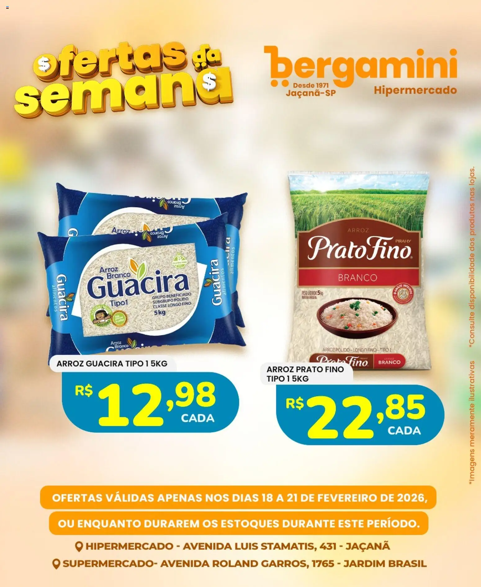 Supermercado Bergamini Folheto - válido de 18.02.2026 | Página: 3 | Produtos: Arroz