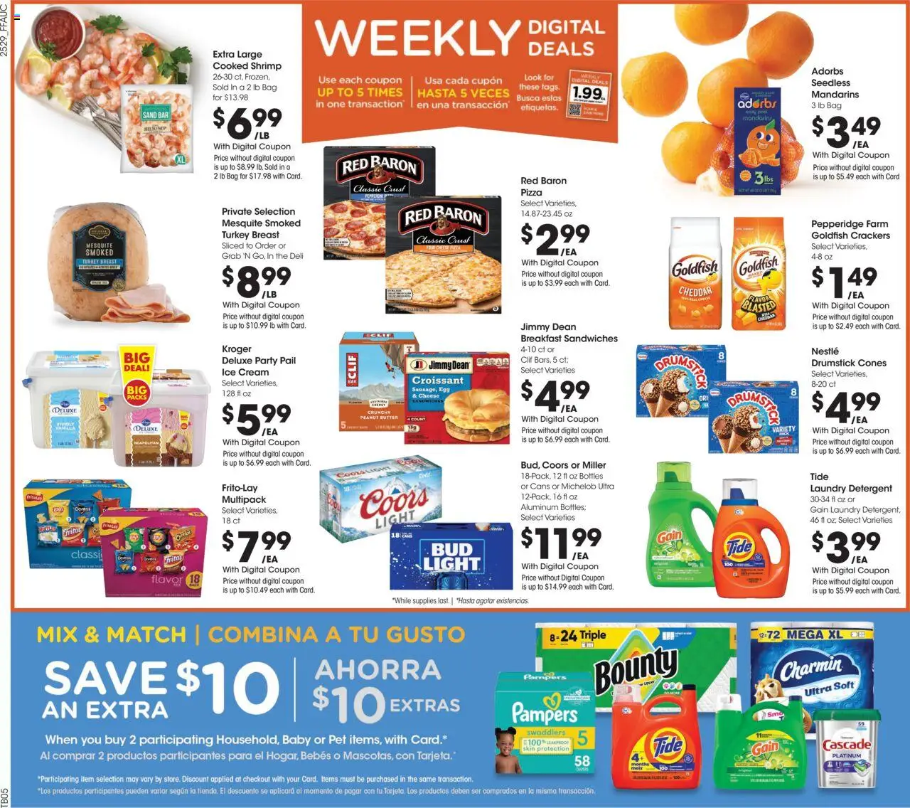 Fry's Food Weekly Ad - valid from 20.08.2025 | Page: 2 | Products: Mandarins, Pizza, Cream, Bag