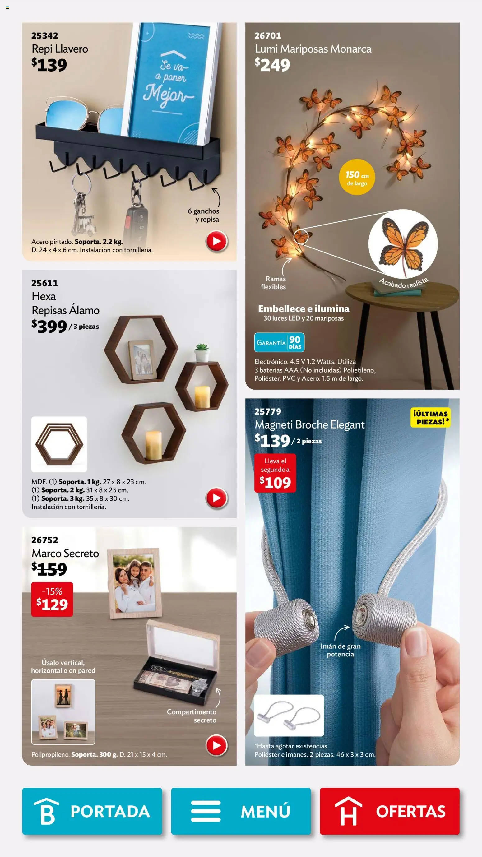 Nuevas ofertas de Betterware válidas en toda la República Mexicana desde el 04.05.2026. ¡Encuentra las mejores ofertas en Betterware campaña 5 2026! | Página: 77 | Productos: Repisa, Llavero