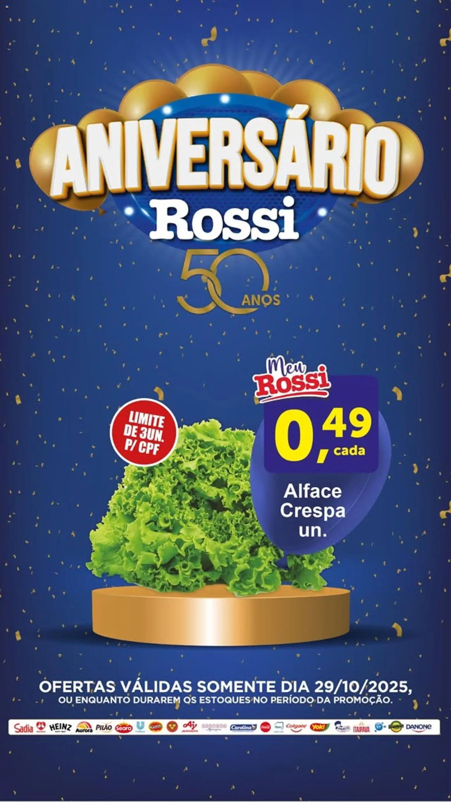 Rossi Supermercados Folheto - válido de 29.10.2025 | Página: 1 | Produtos: Alface