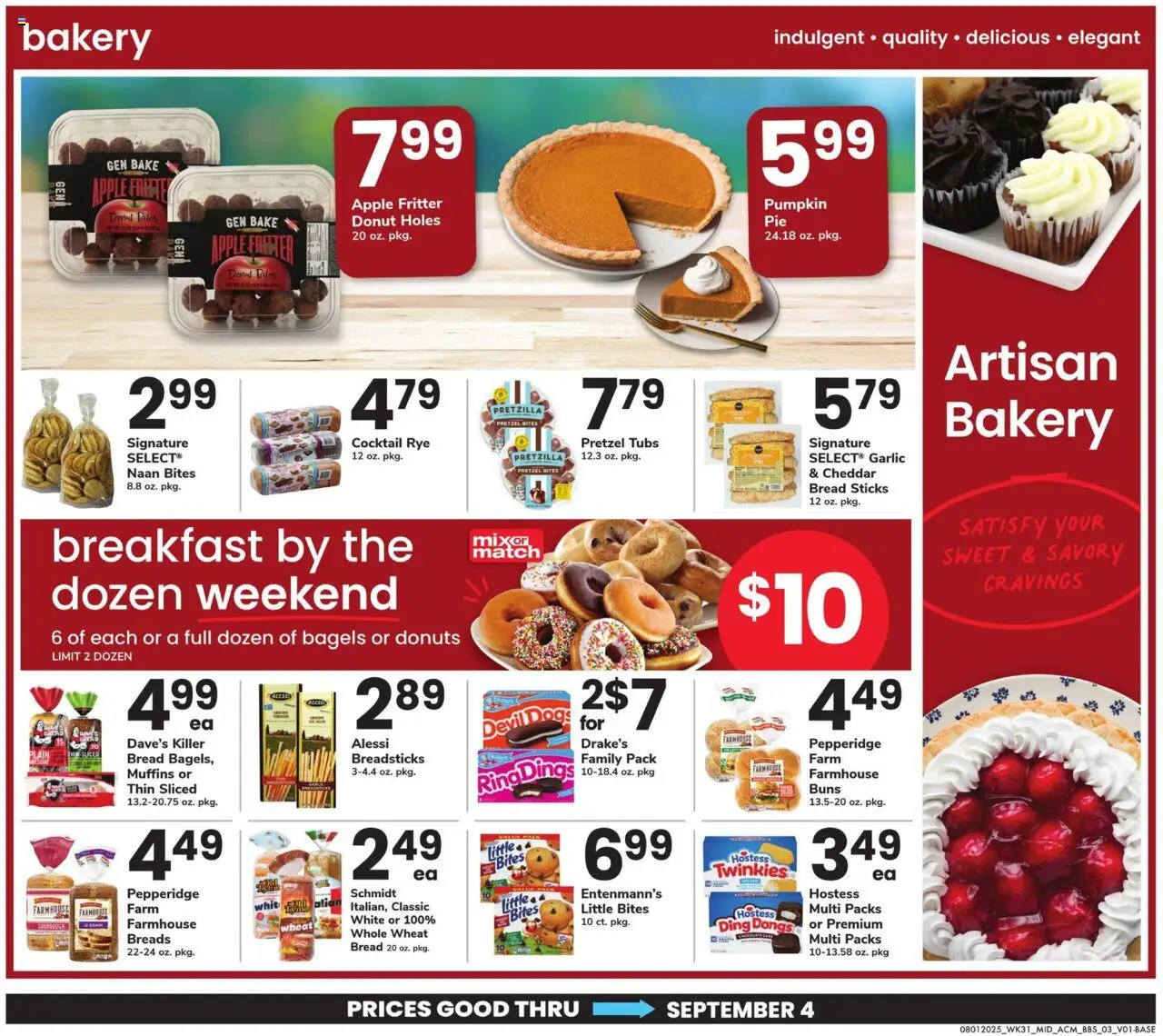 Acme Big Book of Savings - valid from 01.08.2025 | Page: 3 | Products: Bakery, Bread, Garlic, Pumpkin