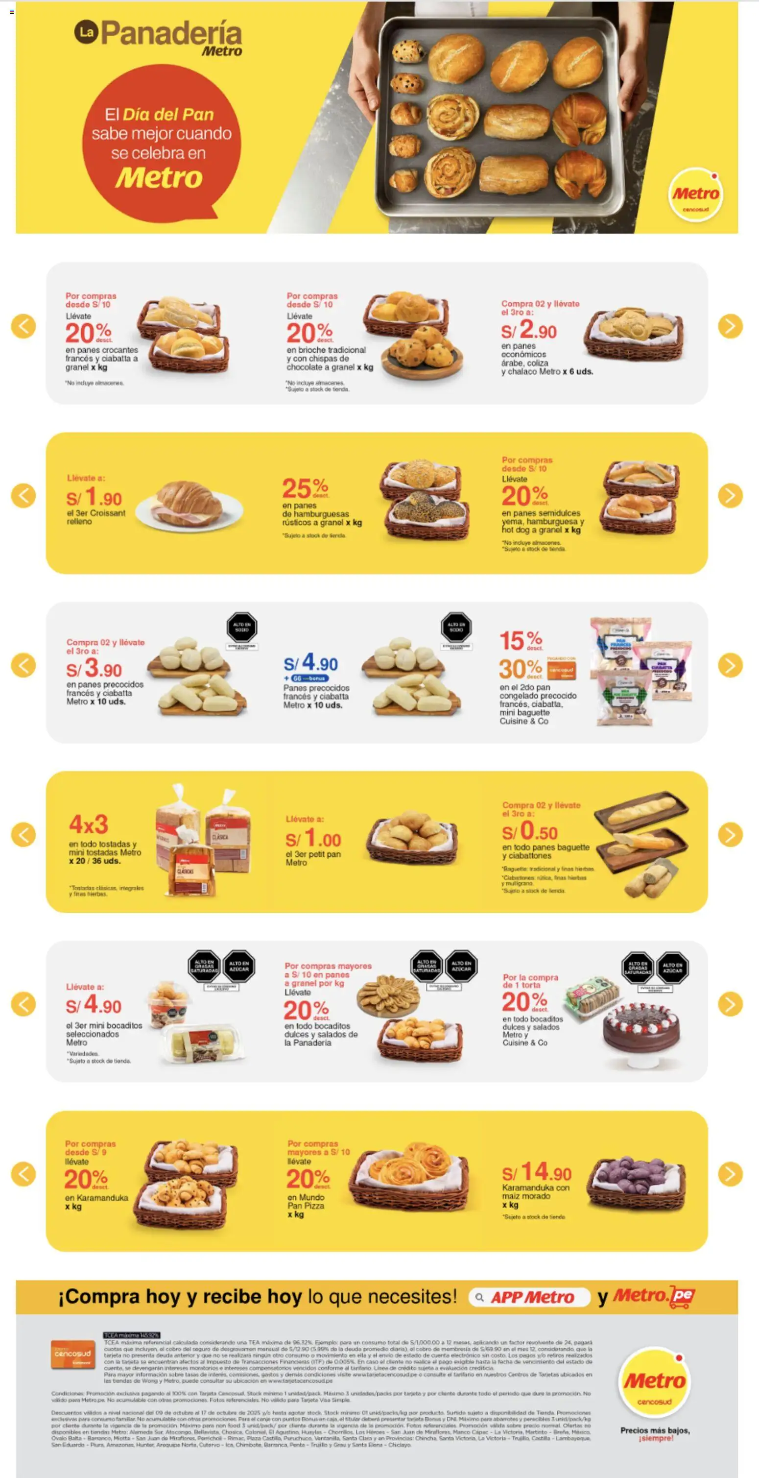 Catálogo Metro válido desde 25.11.2025 | Página: 1 | Productos: Pan, Chocolate, Pizza