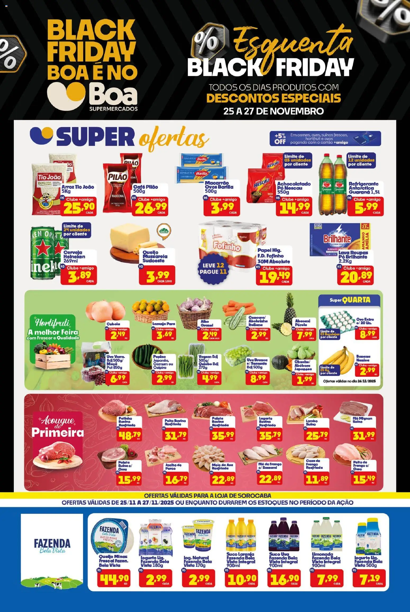 Boa Supermercados Folheto - válido de 25.11.2025 | Página: 1 | Produtos: Cebola, Filé de frango, Heineken, Frango