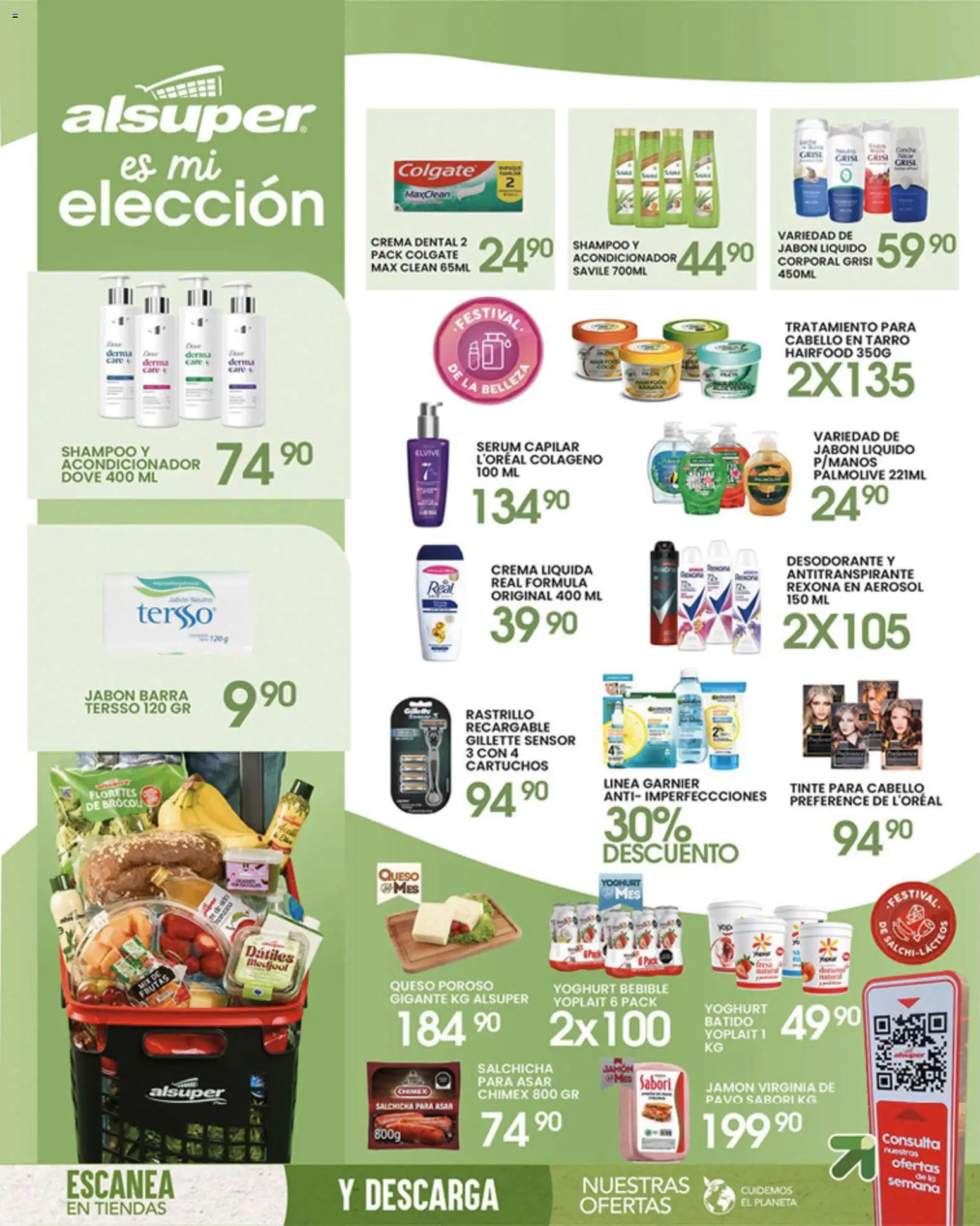 Nuevas ofertas de Alsuper válidas en toda la República Mexicana desde el 17.04.2026. ¡Encuentra las mejores ofertas en Alsuper folleto Laguna! | Página: 8 | Productos: Antitranspirante, Crema, Jamón, Barra