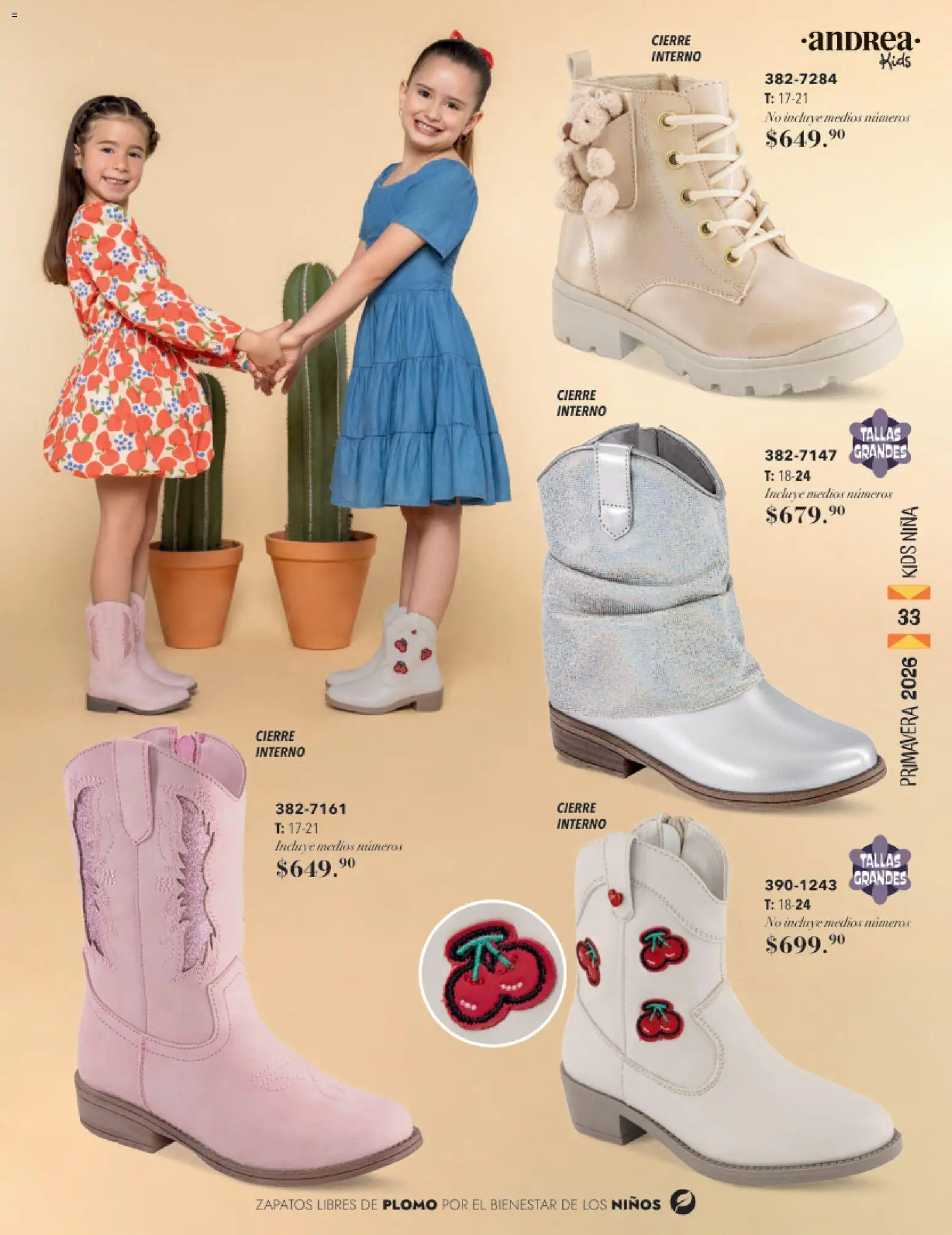 Nuevas ofertas de Andrea válidas en toda la República Mexicana desde el 25.01.2026. ¡Encuentra las mejores ofertas en Andrea catálogo Infantil! | Página: 33 | Productos: Zapatos