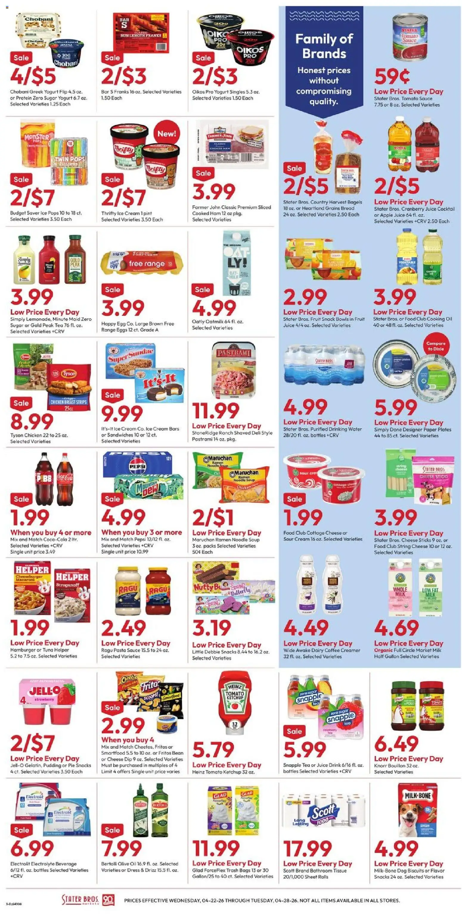 Stater Bros Weekly Ad - valid from 22.04.2026 | Page: 3 | Products: Eggs, Ham, Ketchup, Sauce