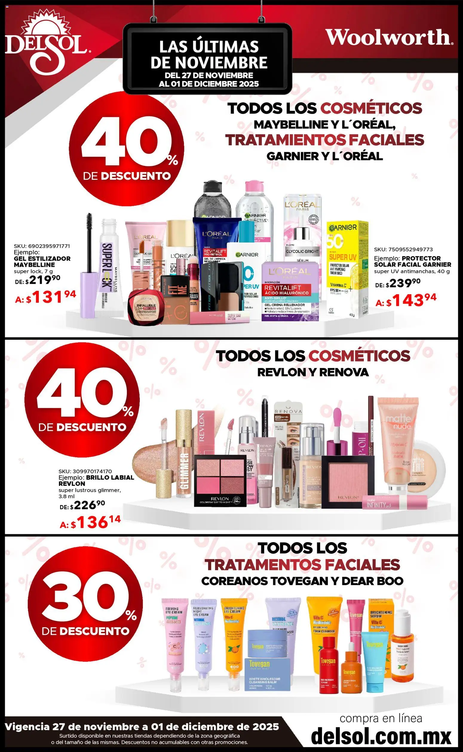 Nuevas ofertas de Del Sol y Woolworth válidas en toda la República Mexicana desde el 27.11.2025. ¡Encuentra las mejores ofertas en Del Sol y Woolworth Buen Fin ! | Página: 6 | Productos: Serum, Col, Brillo, Toner