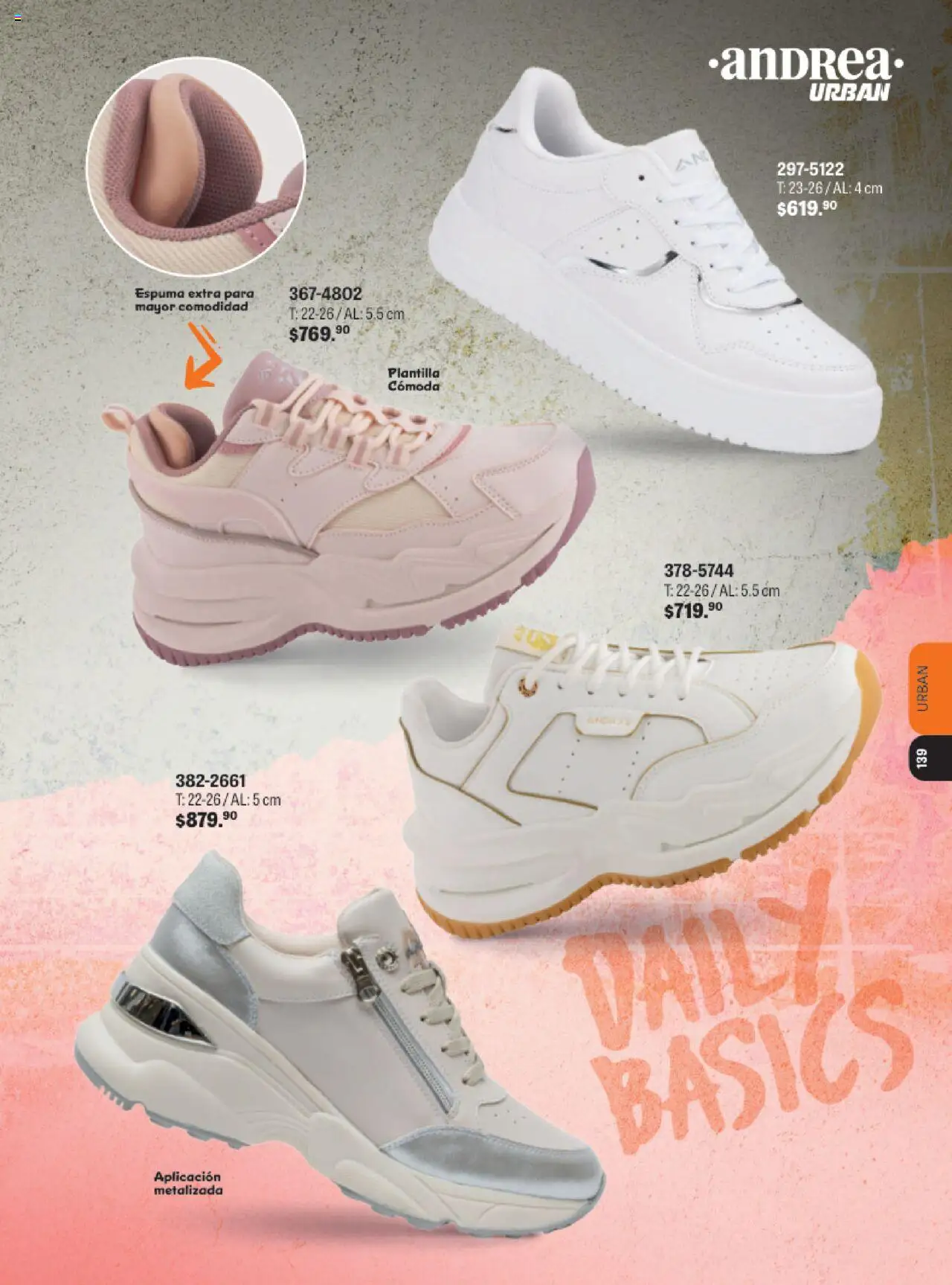 Nuevas ofertas de Andrea válidas en toda la República Mexicana desde el 10.08.2025. ¡Encuentra las mejores ofertas en Andrea - Catálogo Urbano Deportivo! | Página: 5 | Productos: Espuma
