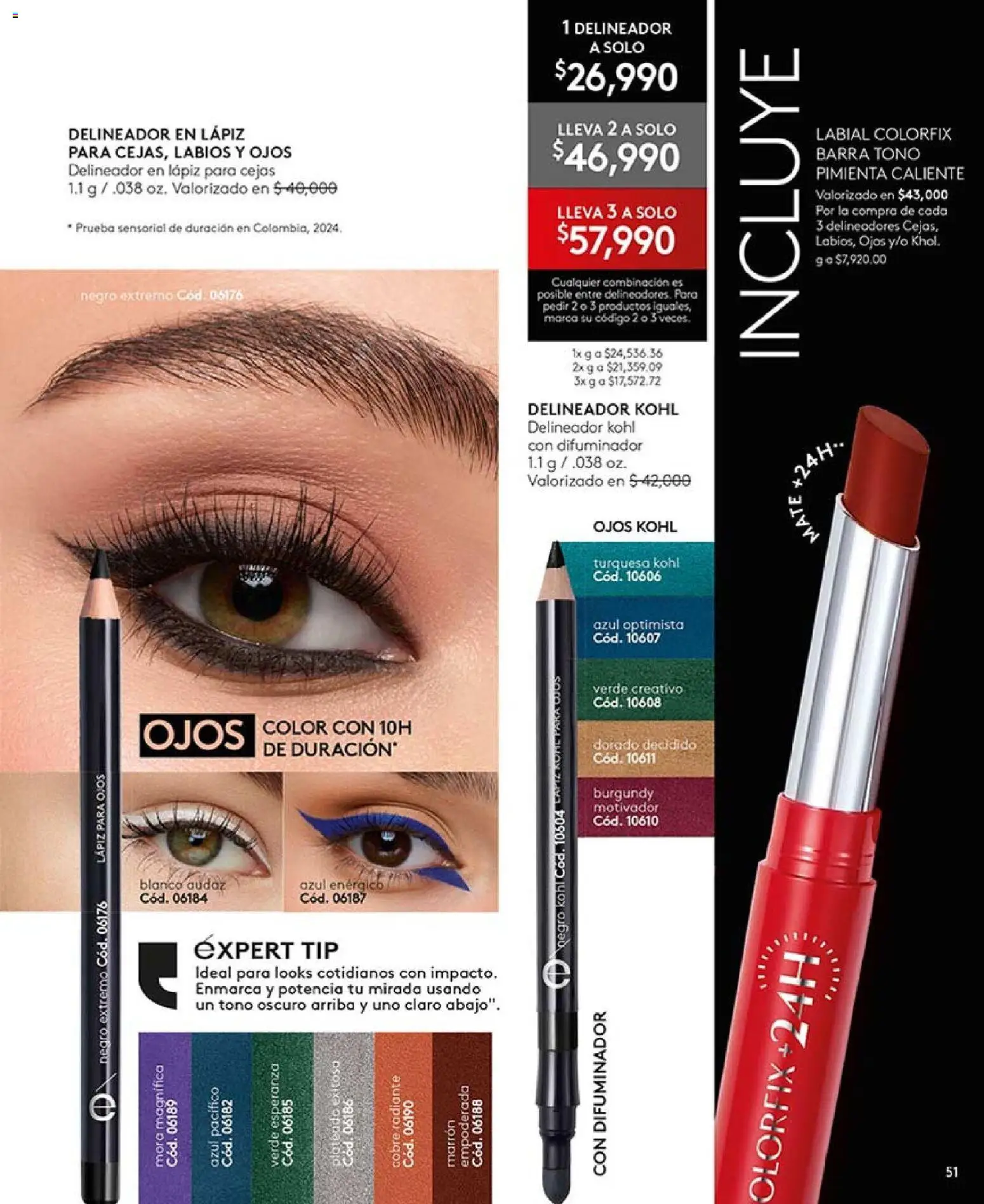 Ésika revista - valida desde el 03.11.2025 | Página: 51 | Productos: Pimienta, Delineador, Combinación, Mora