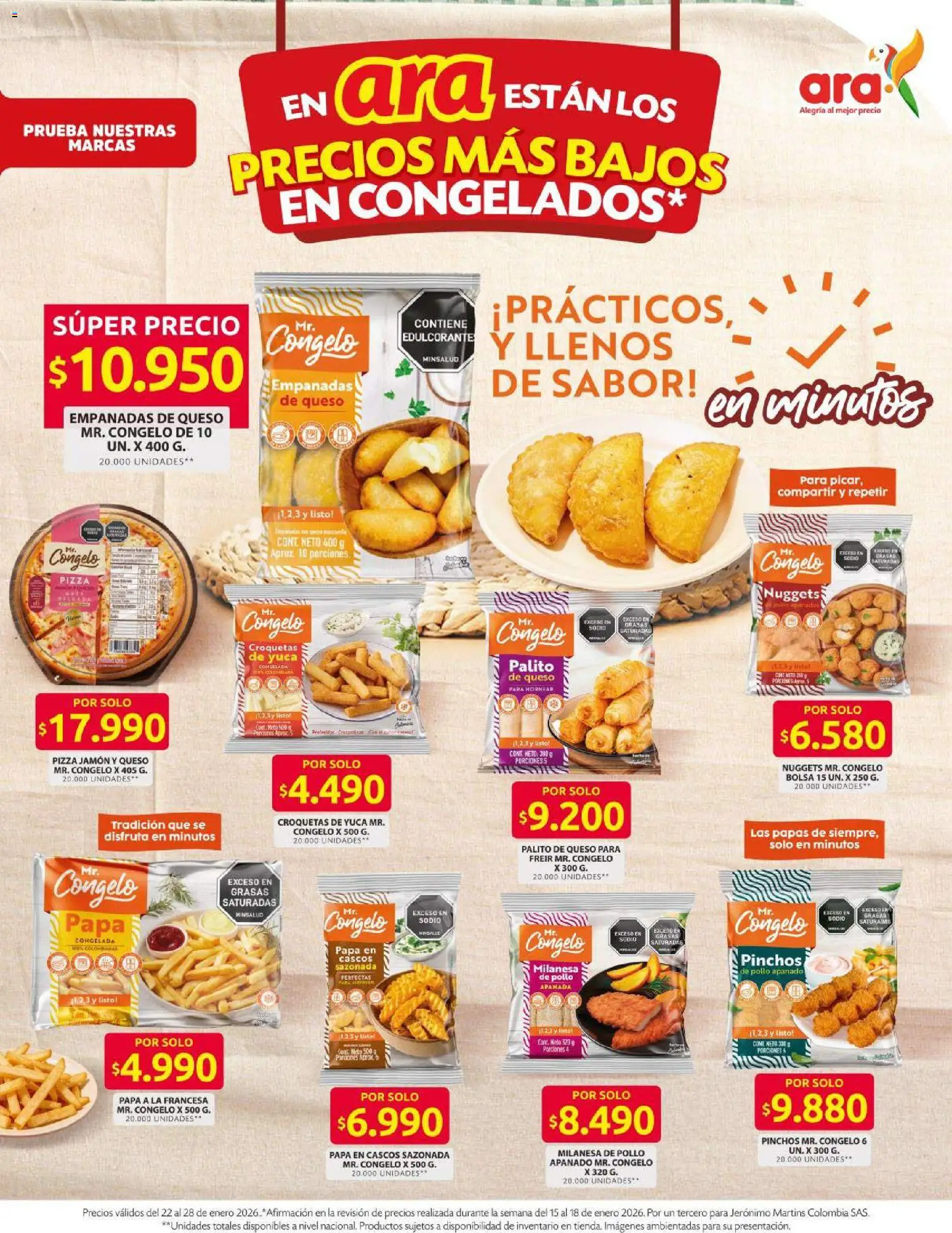 Ara revista - valida desde el 15.01.2026 | Página: 9 | Productos: Bolsa, Yuca, Queso, Pizza