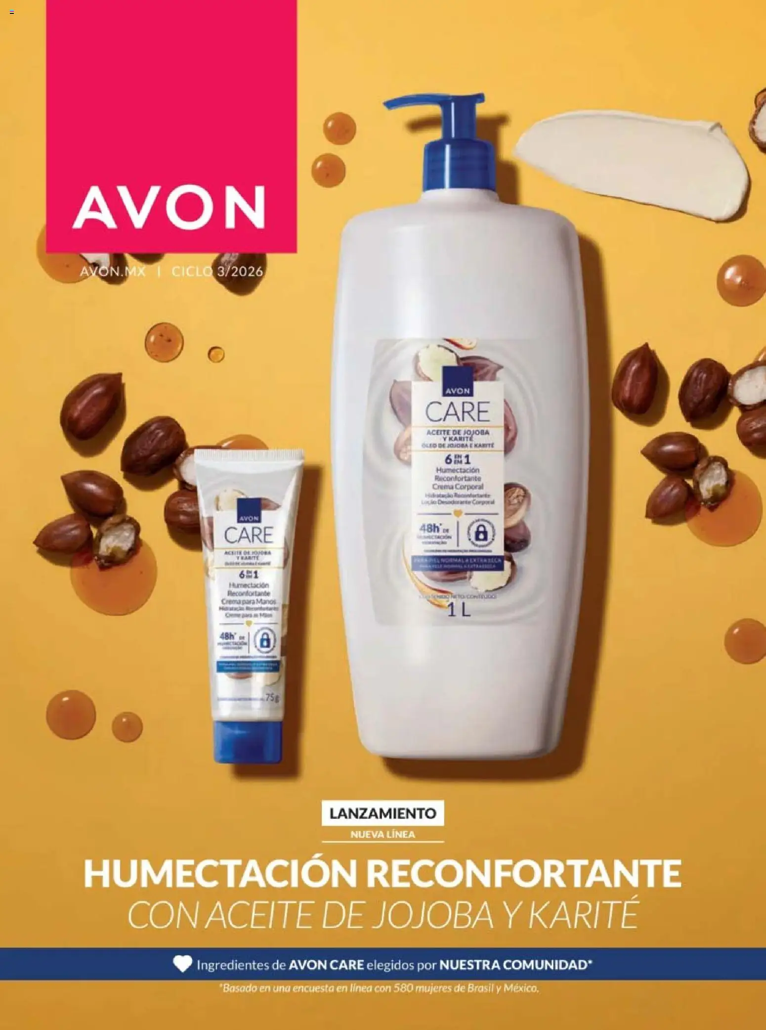 Nuevas ofertas de AVON válidas en toda la República Mexicana desde el 30.01.2026. ¡Encuentra las mejores ofertas en AVON campaña 3 2026! | Página: 1 | Productos: Desodorante, Crema, Aceite, Crema corporal