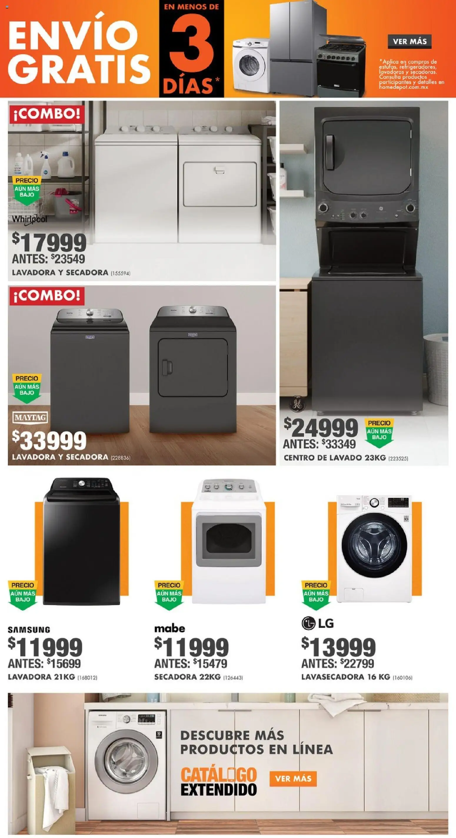 Nuevas ofertas de Home Depot válidas en toda la República Mexicana desde el 04.12.2025. ¡Encuentra las mejores ofertas en Home Depot catálogo! | Página: 2 | Productos: Secadora, Lavadora