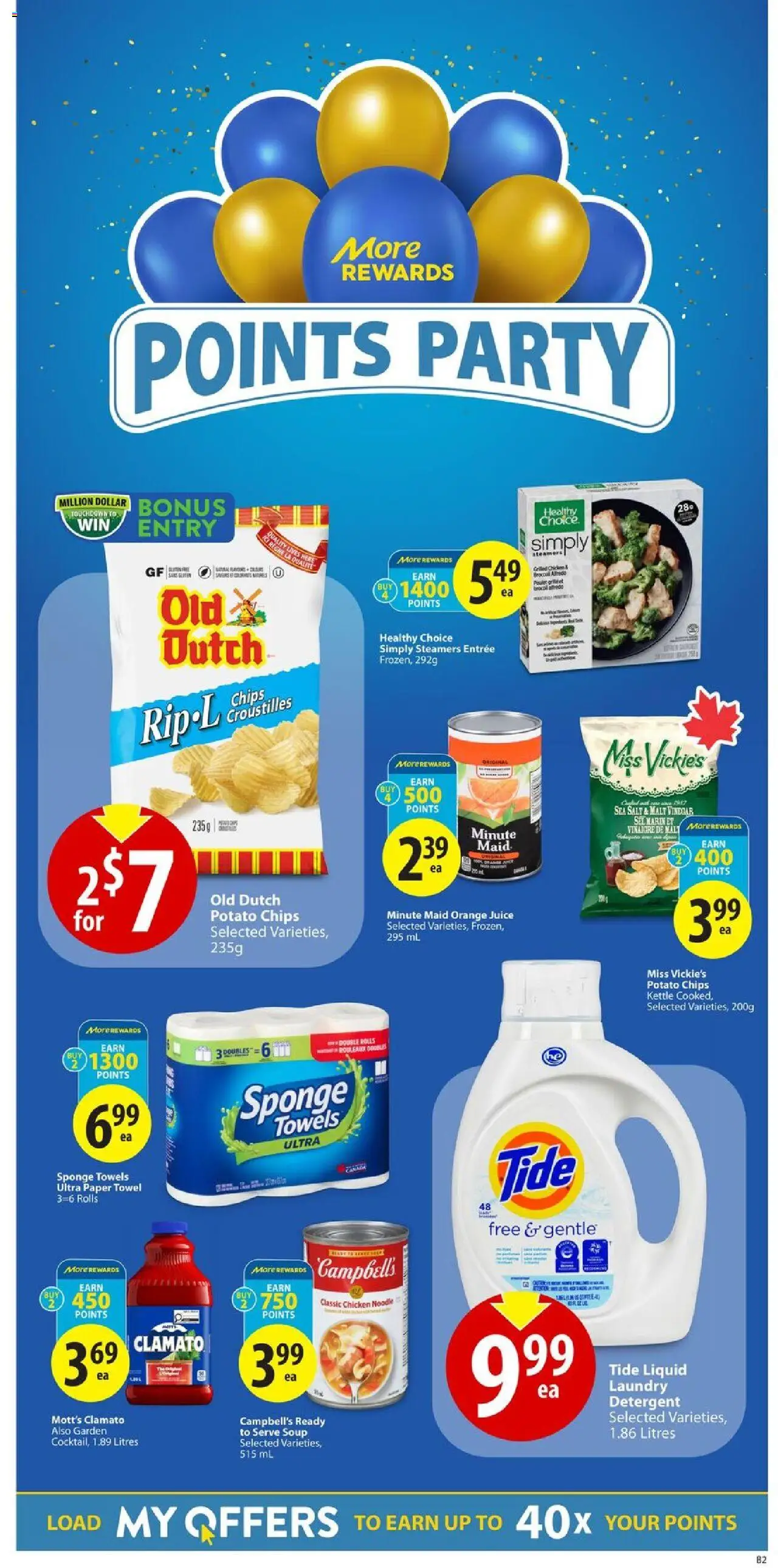 Save on foods flyer valid from 18.09.2025 | Page: 18 | Products: Chips, Detergent, Juice, Chicken