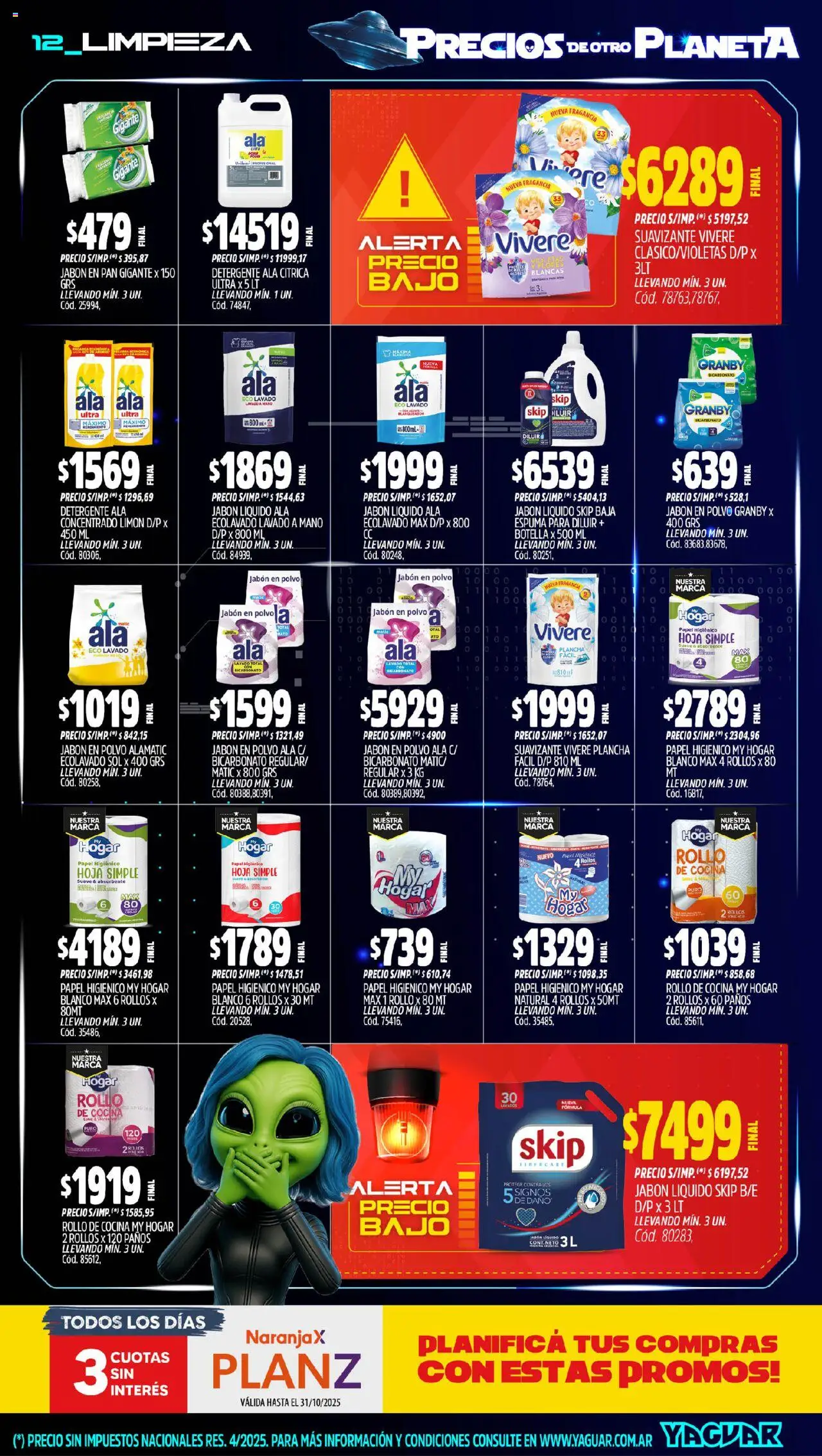 Yaguar - Mar del Plata │ válido desde el 06.10.2025 | Página: 12 | Productos: Papel higiénico, Jabón, Jabón en polvo, Limón