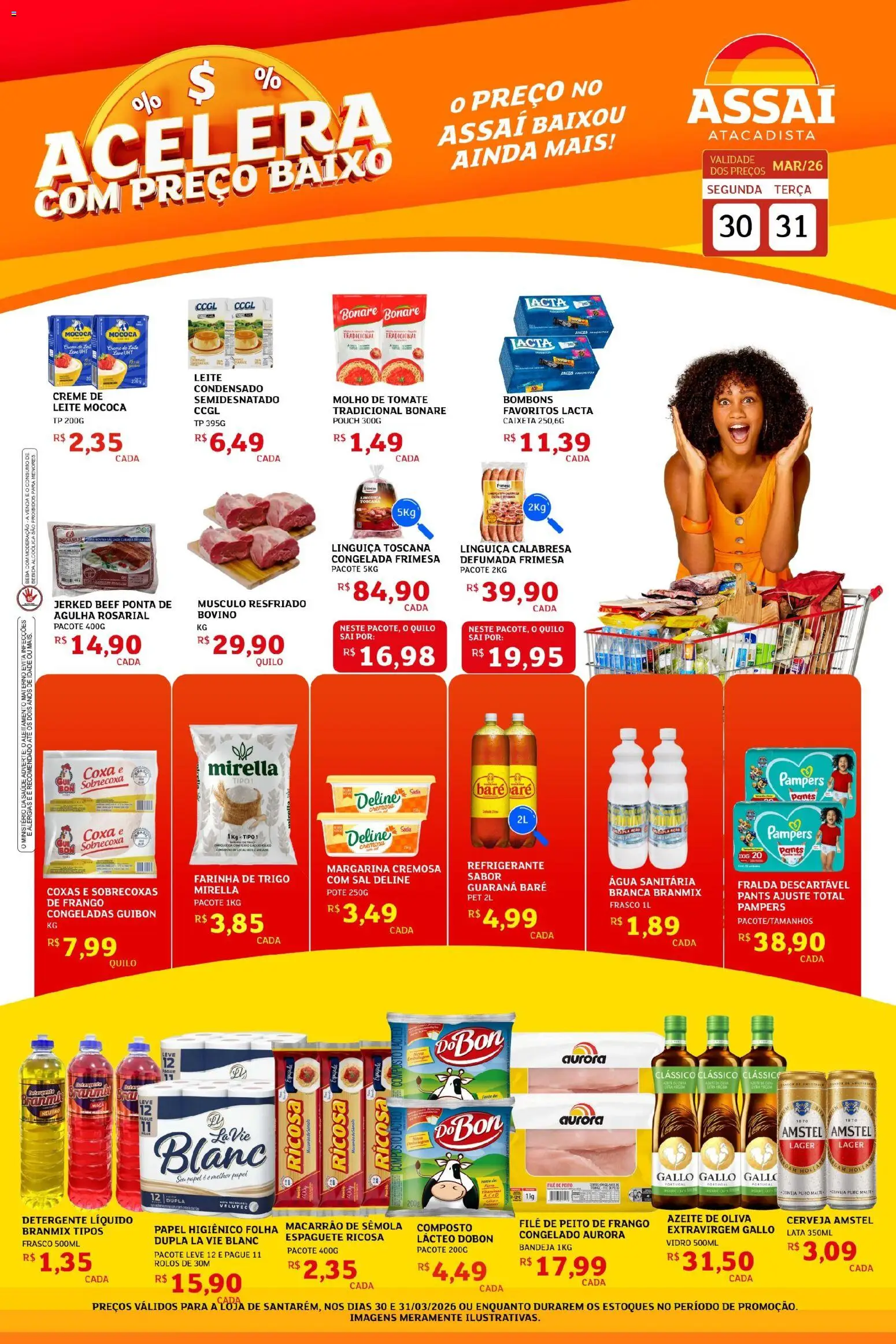 Assaí Atacadista Folheto - válido de 30.03.2026 | Página: 1 | Produtos: Pampers, Baixo, Bebida, Azeite