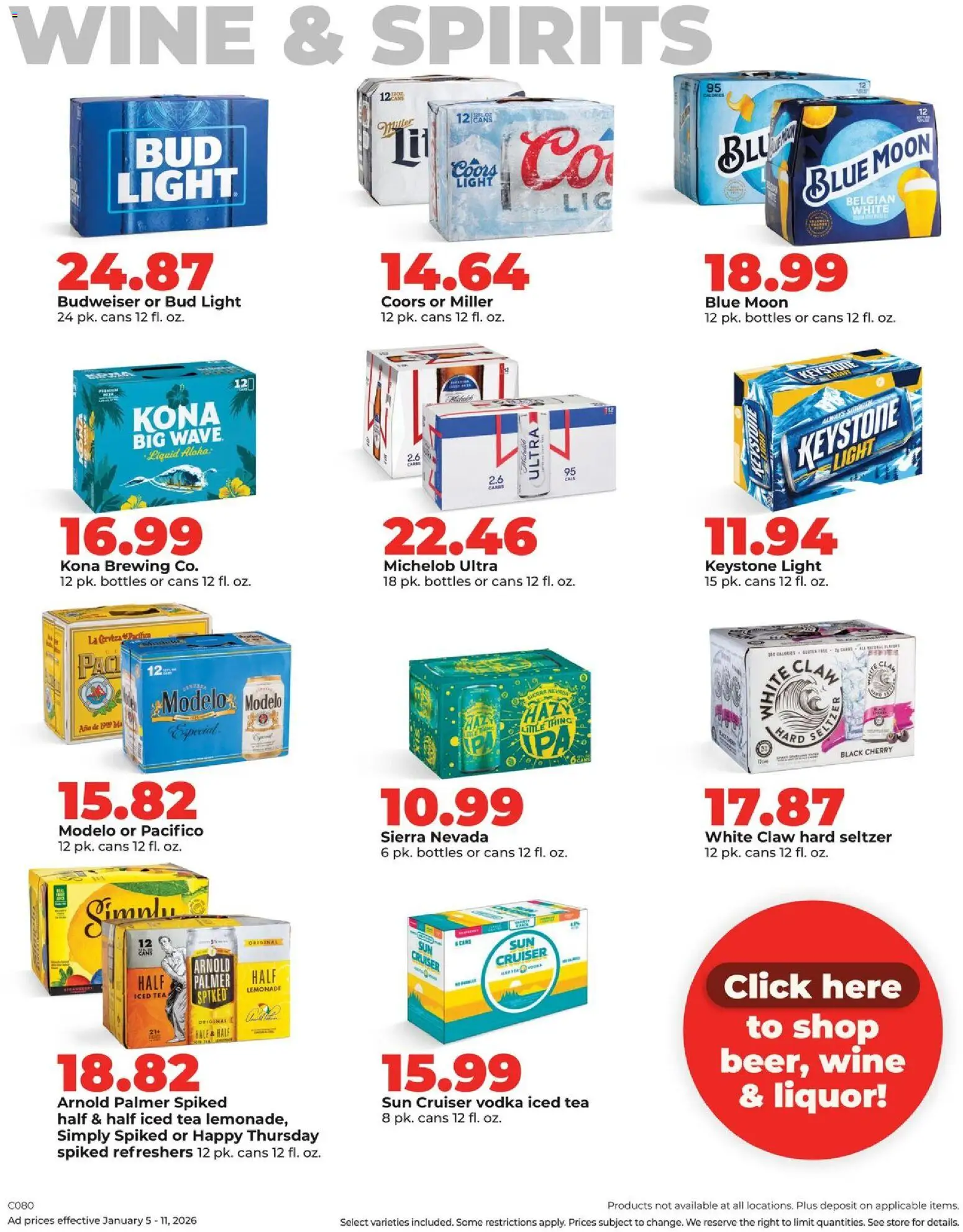 HyVee Weekly Ad - valid from 05.01.2026 | Page: 40 | Products: Wine, Tea, Vodka