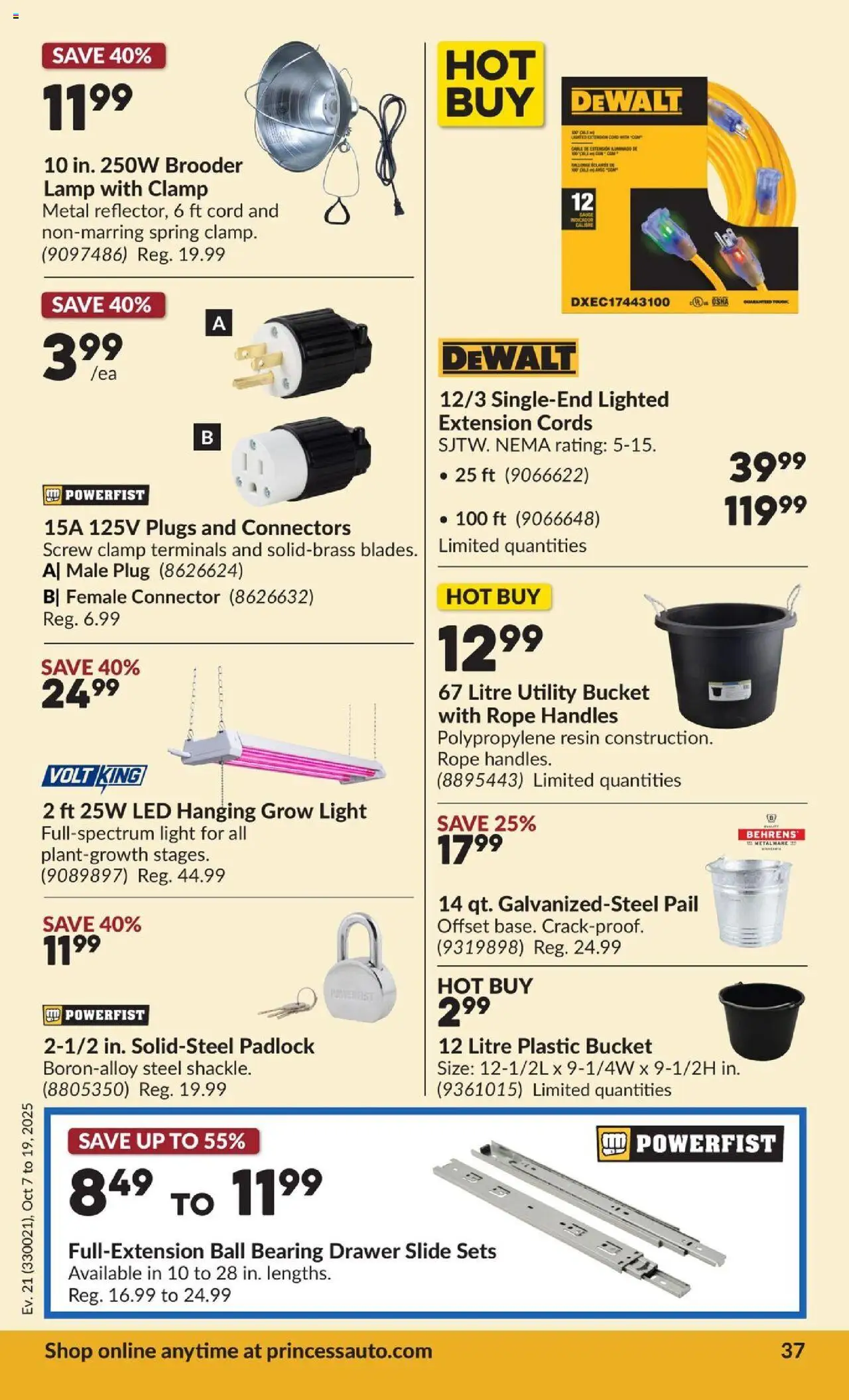 Princess Auto flyer valid from 07.10.2025 | Page: 43 | Products: Connector, Lamp