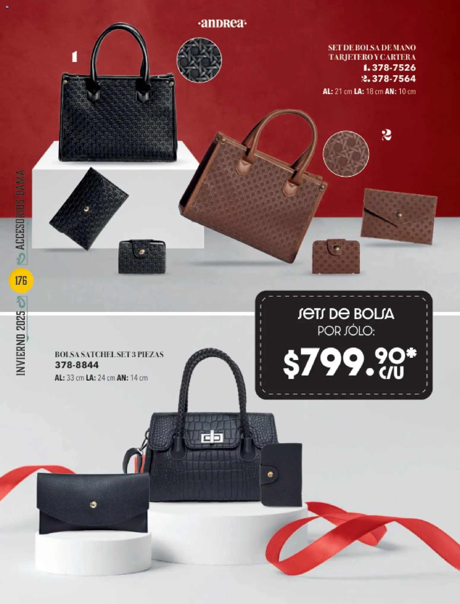 Nuevas ofertas de Andrea válidas en toda la República Mexicana desde el 26.11.2025. ¡Encuentra las mejores ofertas en Andrea catálogo Invierno! | Página: 176 | Productos: Bolsa